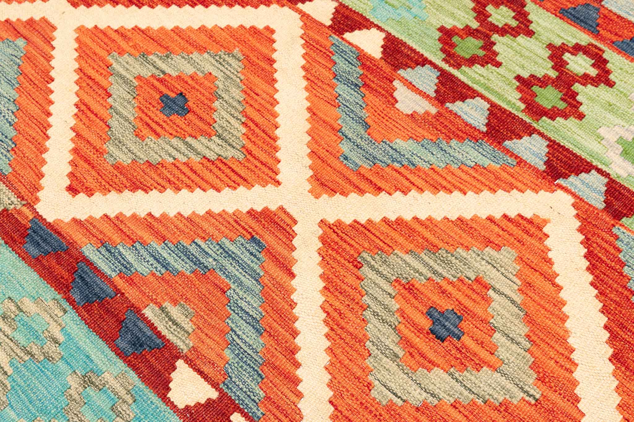 Afghanischer Kelim – 298 × 198 cm – handgewebt aus Schurwolle