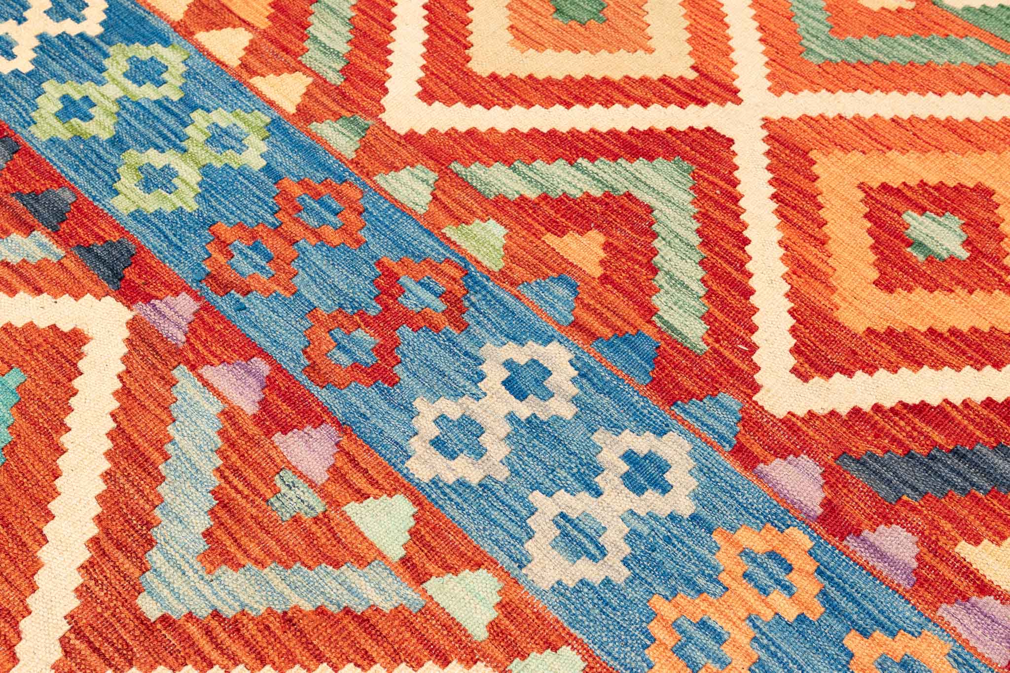 Afghanischer Kelim – 298 × 198 cm – handgewebt aus Schurwolle