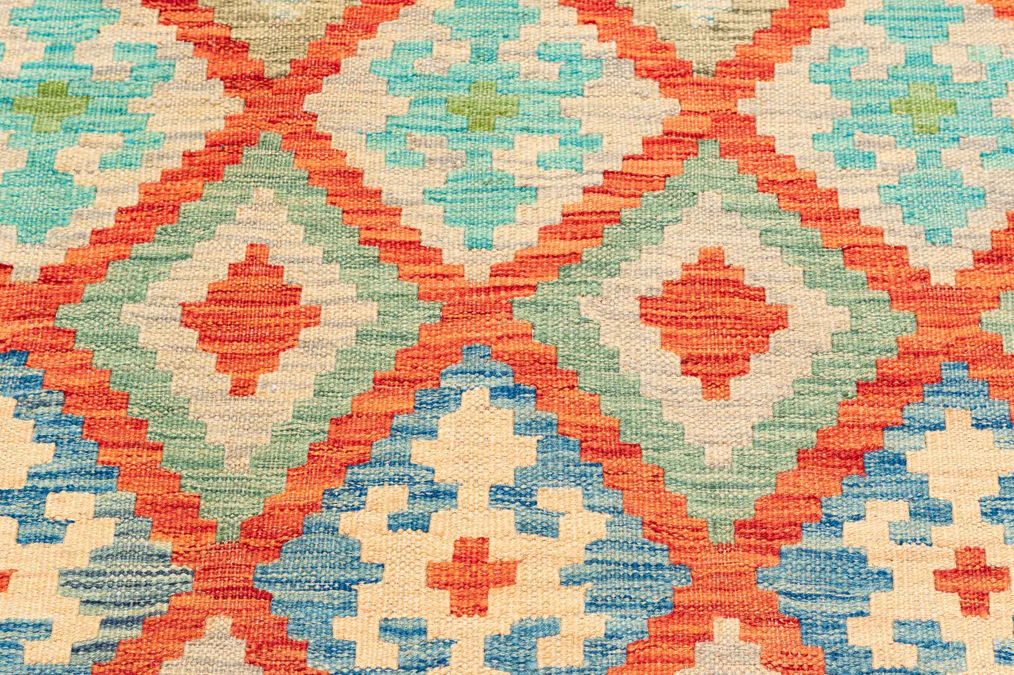 Afghanischer Kelim – 296 × 196 cm – handgewebt aus Schurwolle