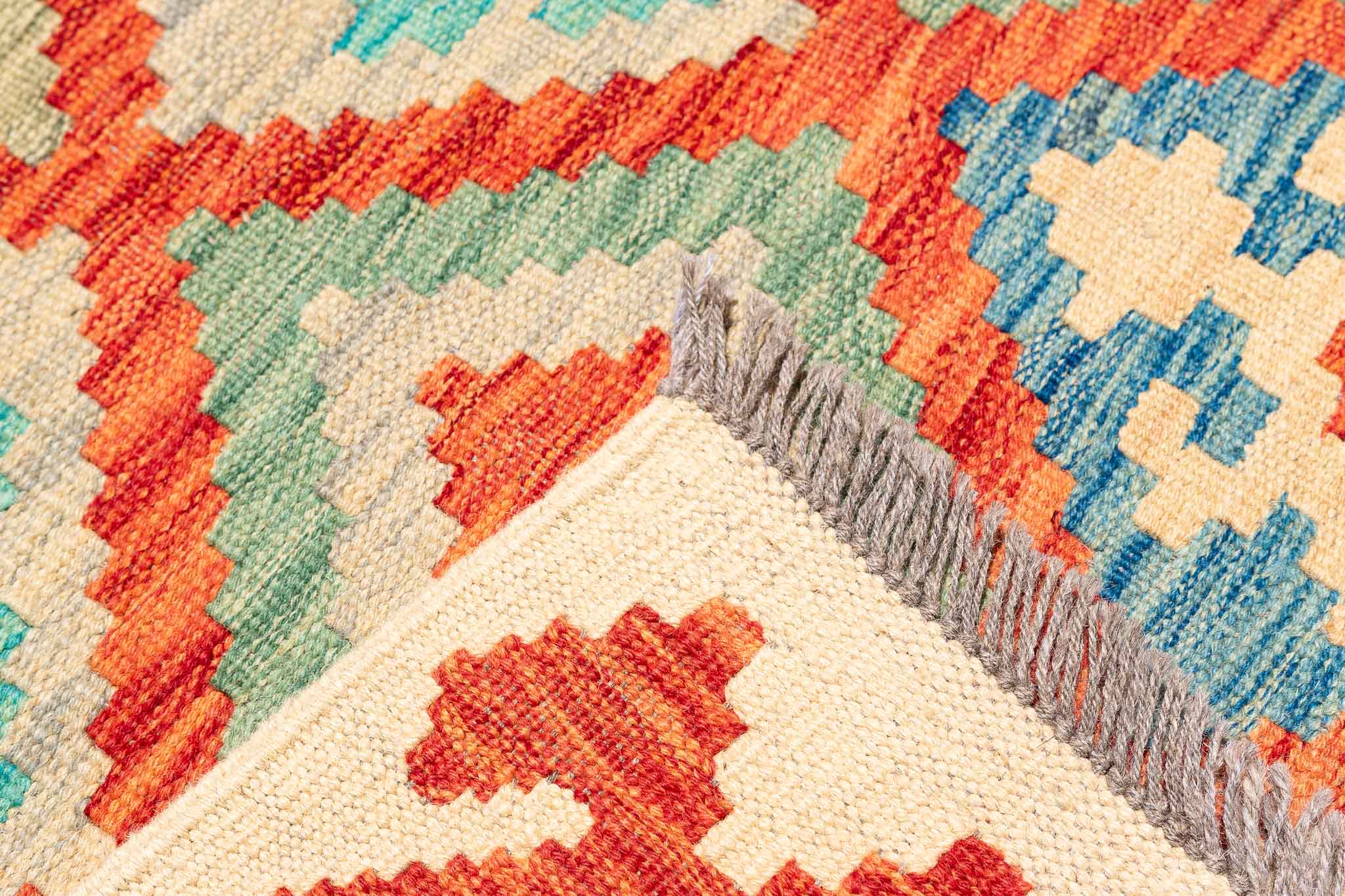 Afghanischer Kelim – 296 × 196 cm – handgewebt aus Schurwolle