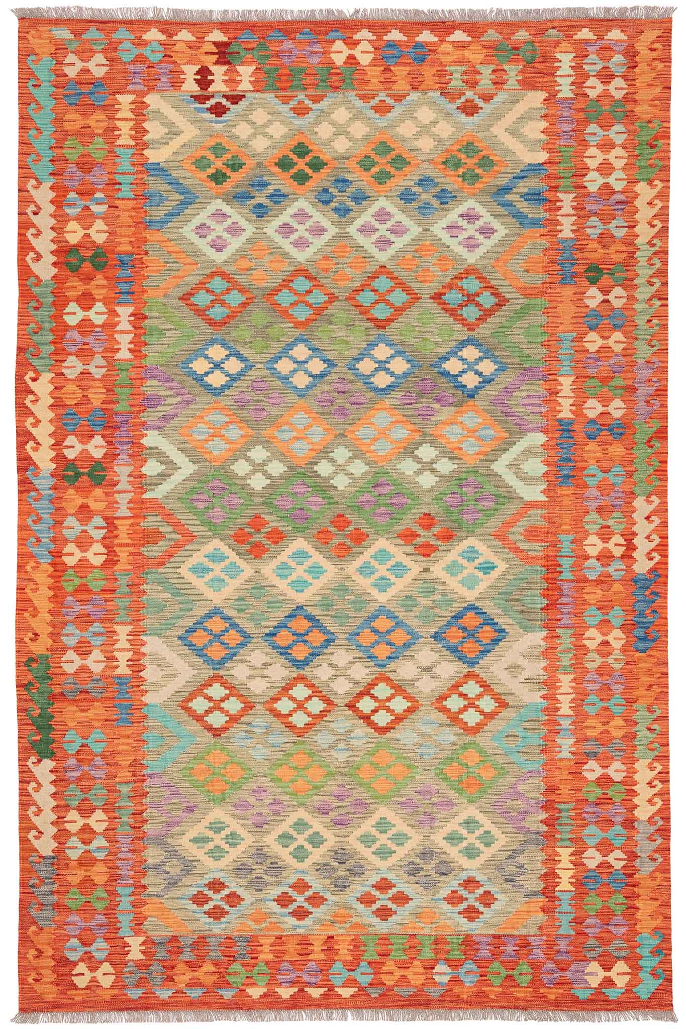 Afghanischer Kelim – 295 × 192 cm – handgewebt aus Schurwolle