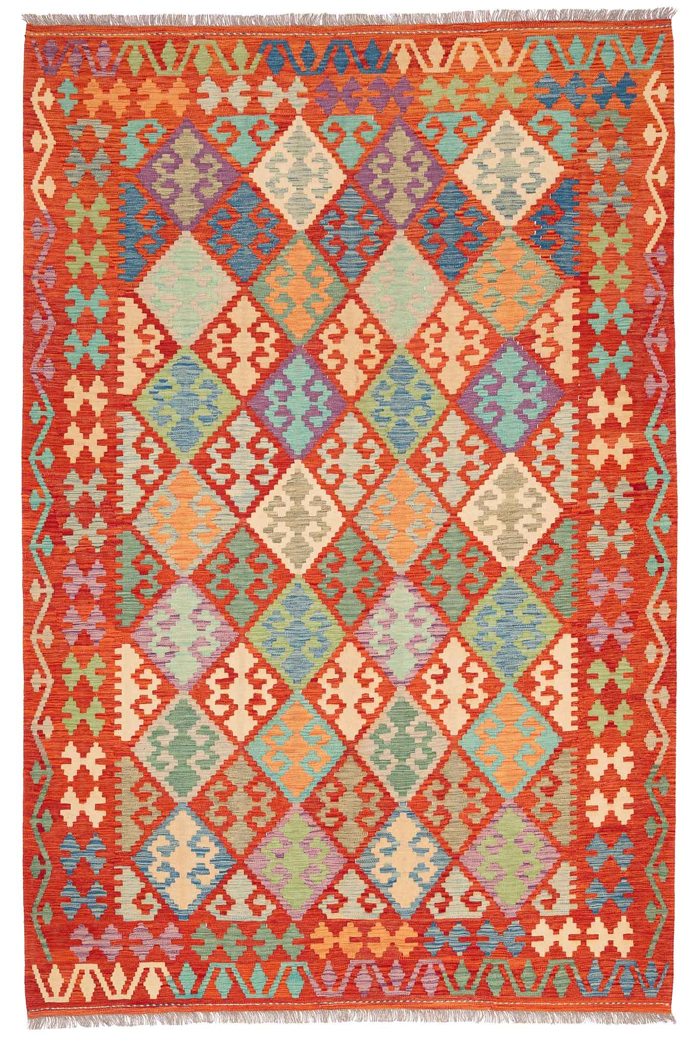 Afghanischer Kelim – 299 × 196 cm – handgewebt aus Schurwolle