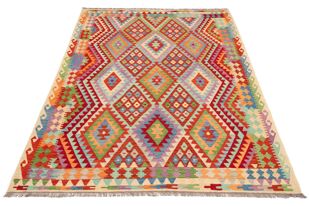 Afghanischer Kelim – 302 × 200 cm – handgewebt aus Schurwolle