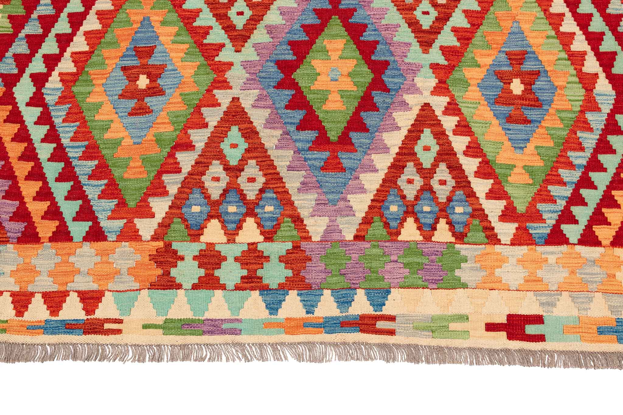 Afghanischer Kelim – 302 × 200 cm – handgewebt aus Schurwolle