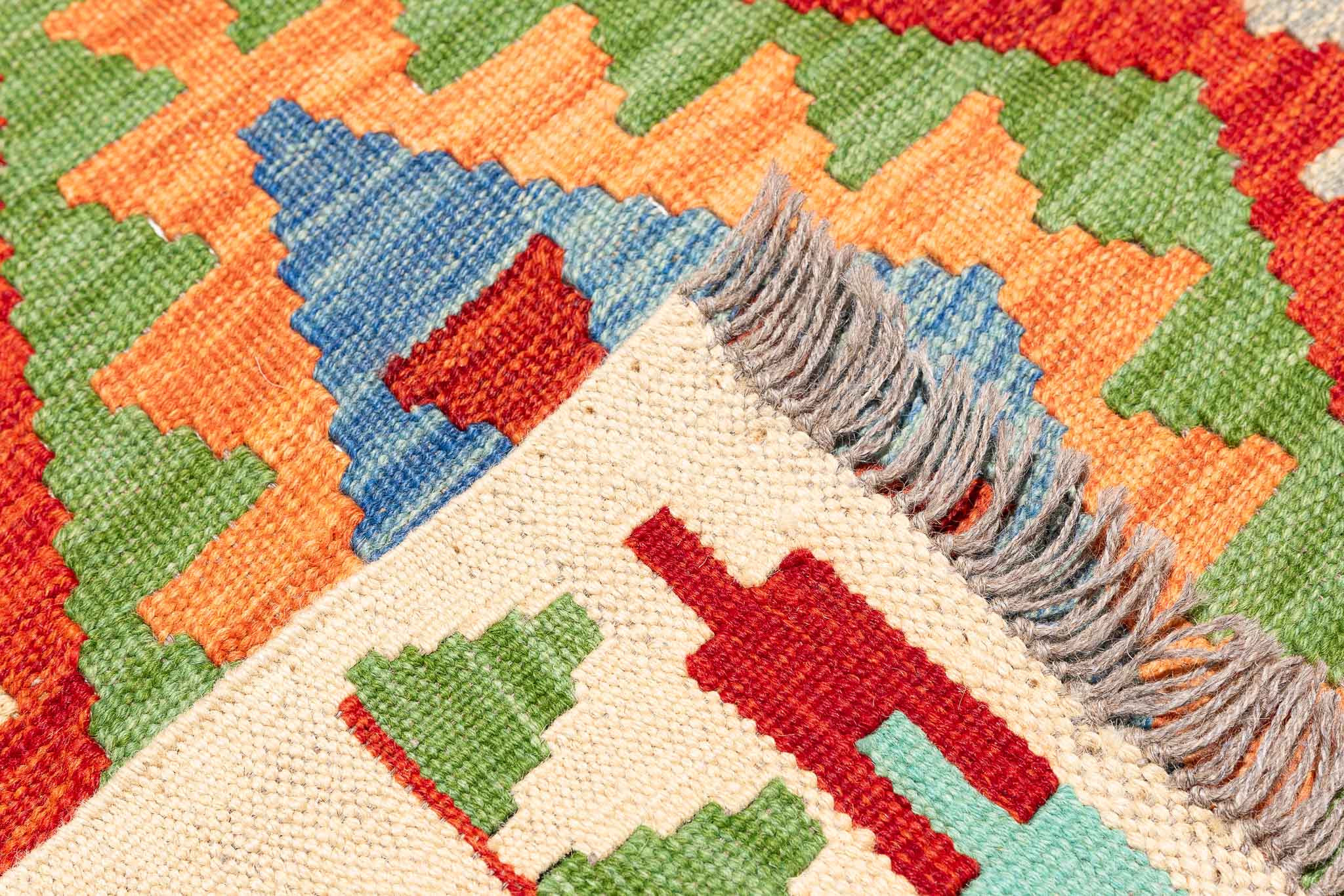 Afghanischer Kelim – 302 × 200 cm – handgewebt aus Schurwolle