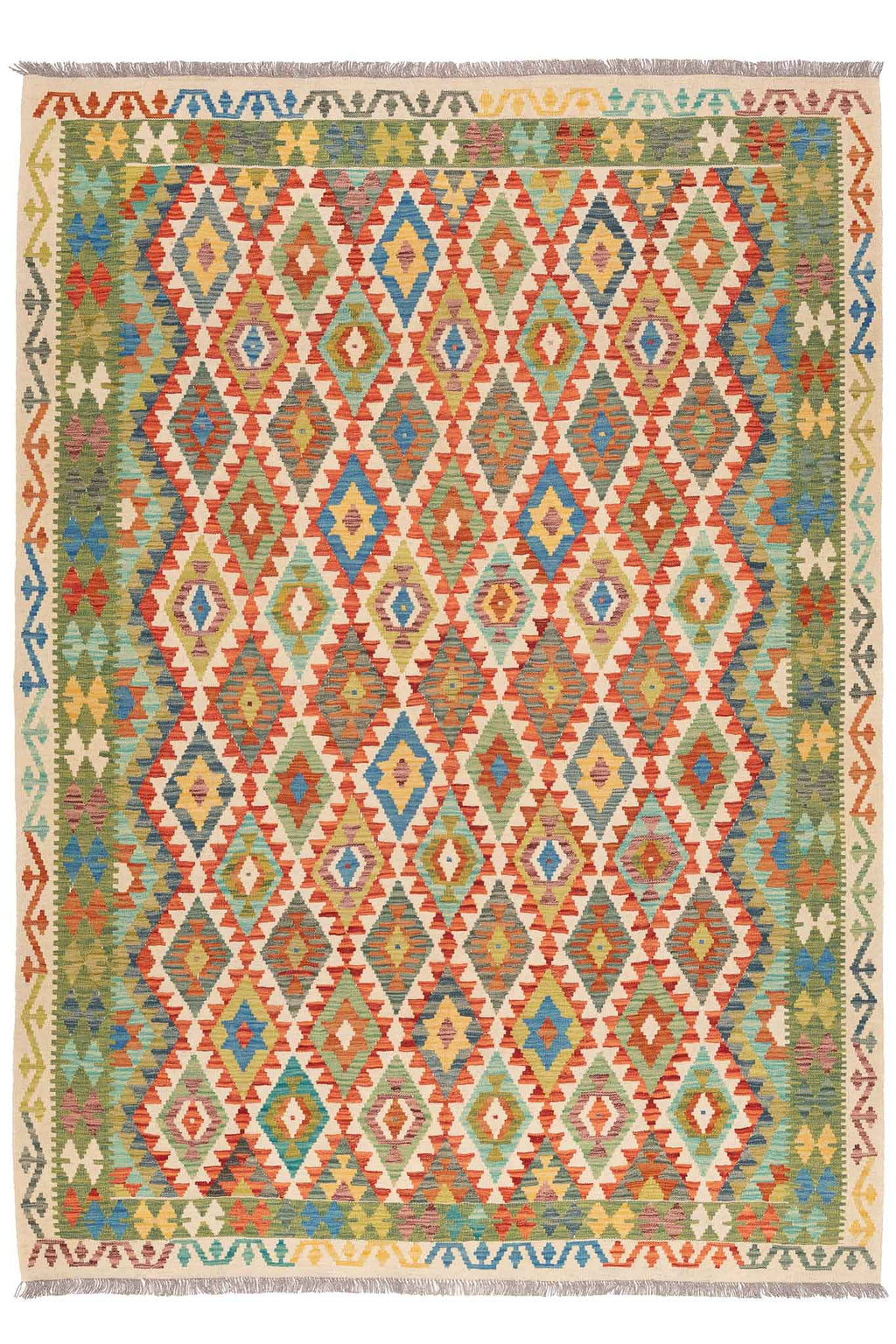 Afghanischer Kelim – 292 × 209 cm – handgewebt aus Schurwolle