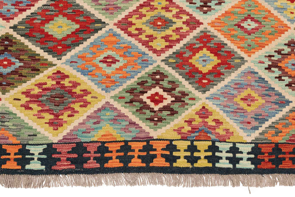 Afghanischer Kelim – 293 × 194 cm – handgewebt aus Schurwolle