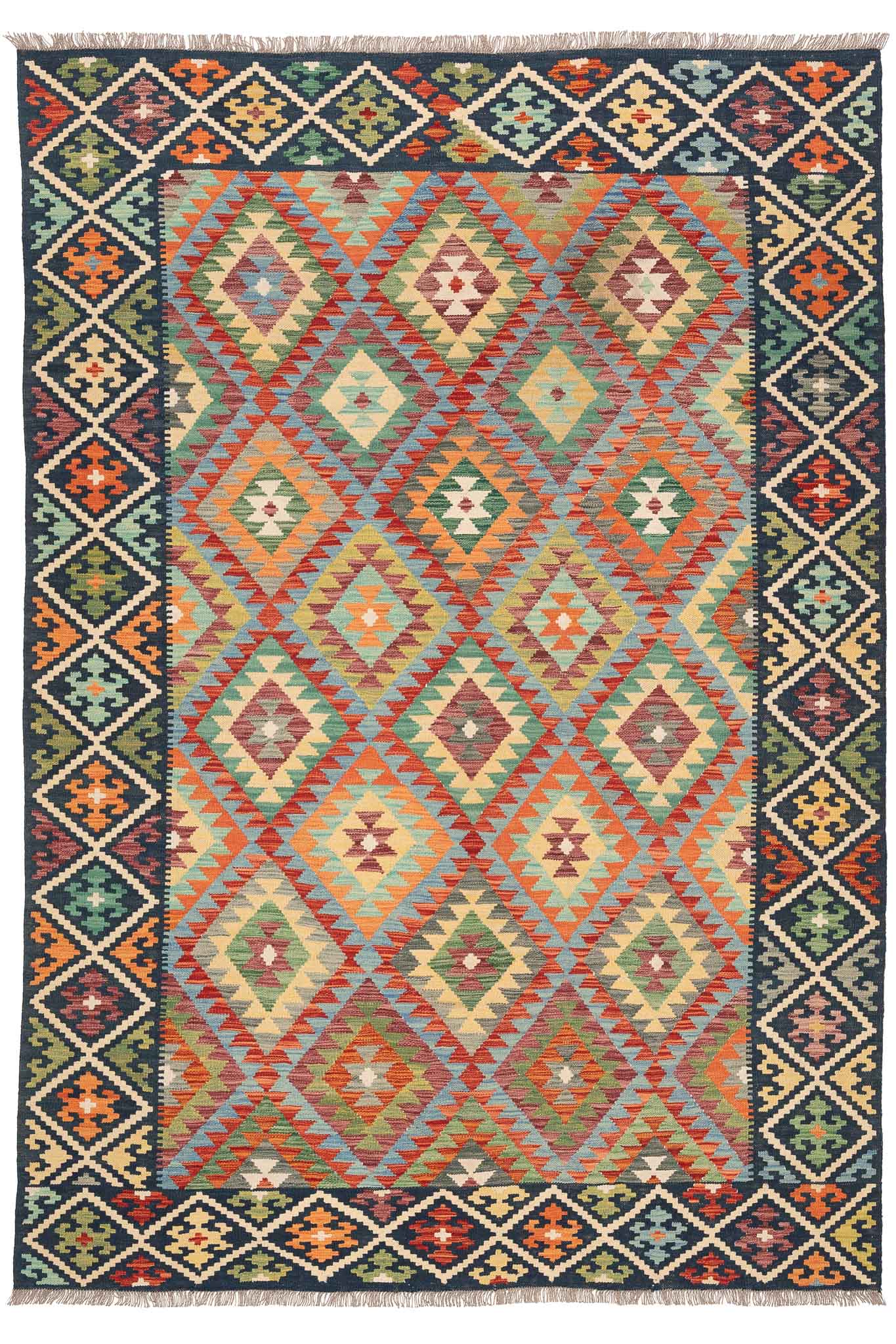 Afghanischer Kelim – 300 × 207 cm – handgewebt aus Schurwolle