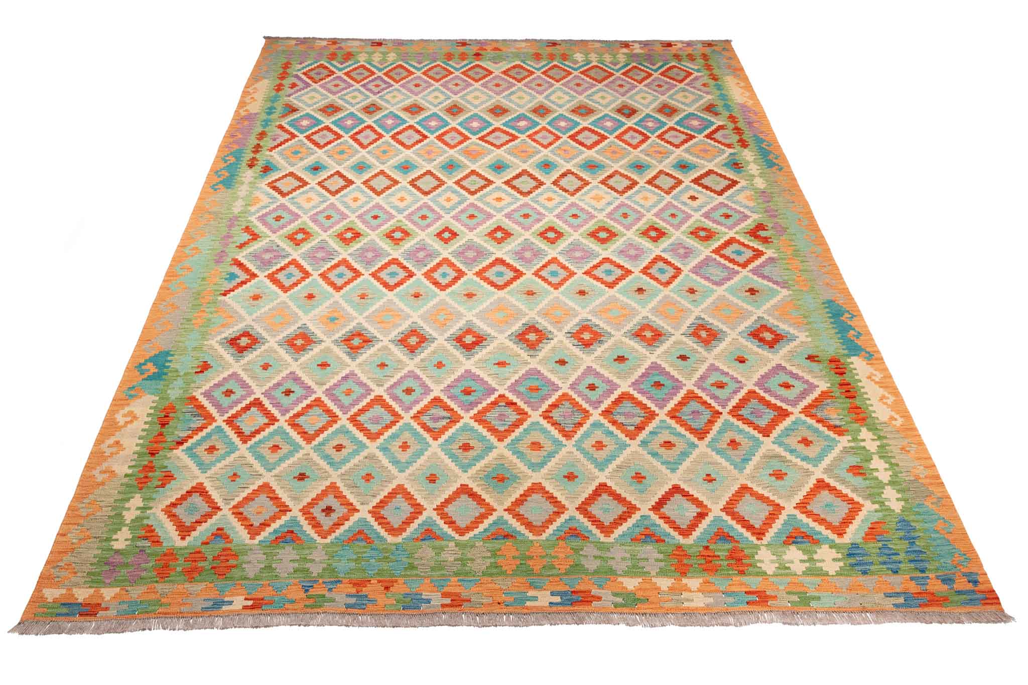 Afghanischer Kelim – 352 × 262 cm – handgewebt aus Schurwolle