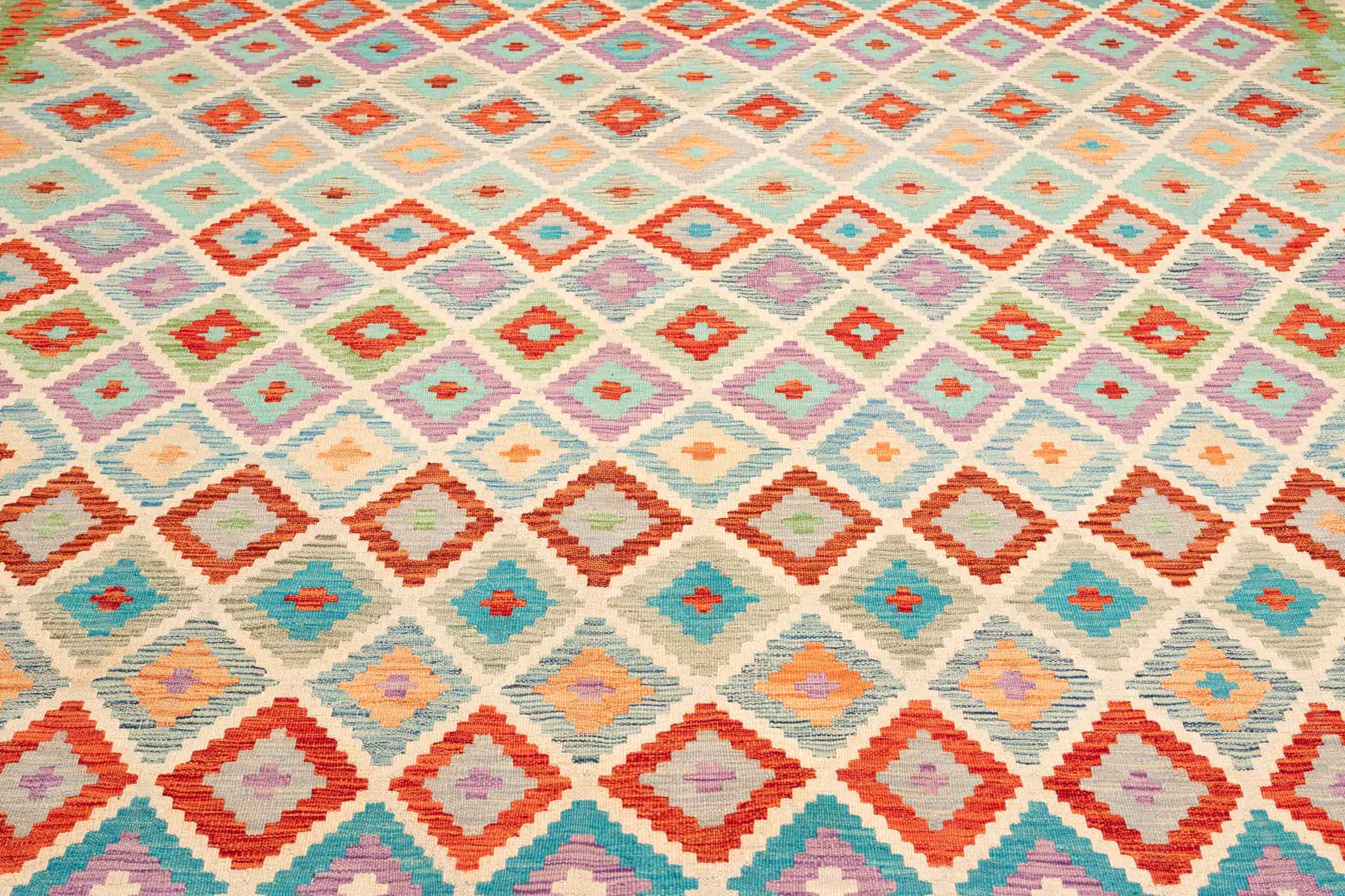 Afghanischer Kelim – 352 × 262 cm – handgewebt aus Schurwolle