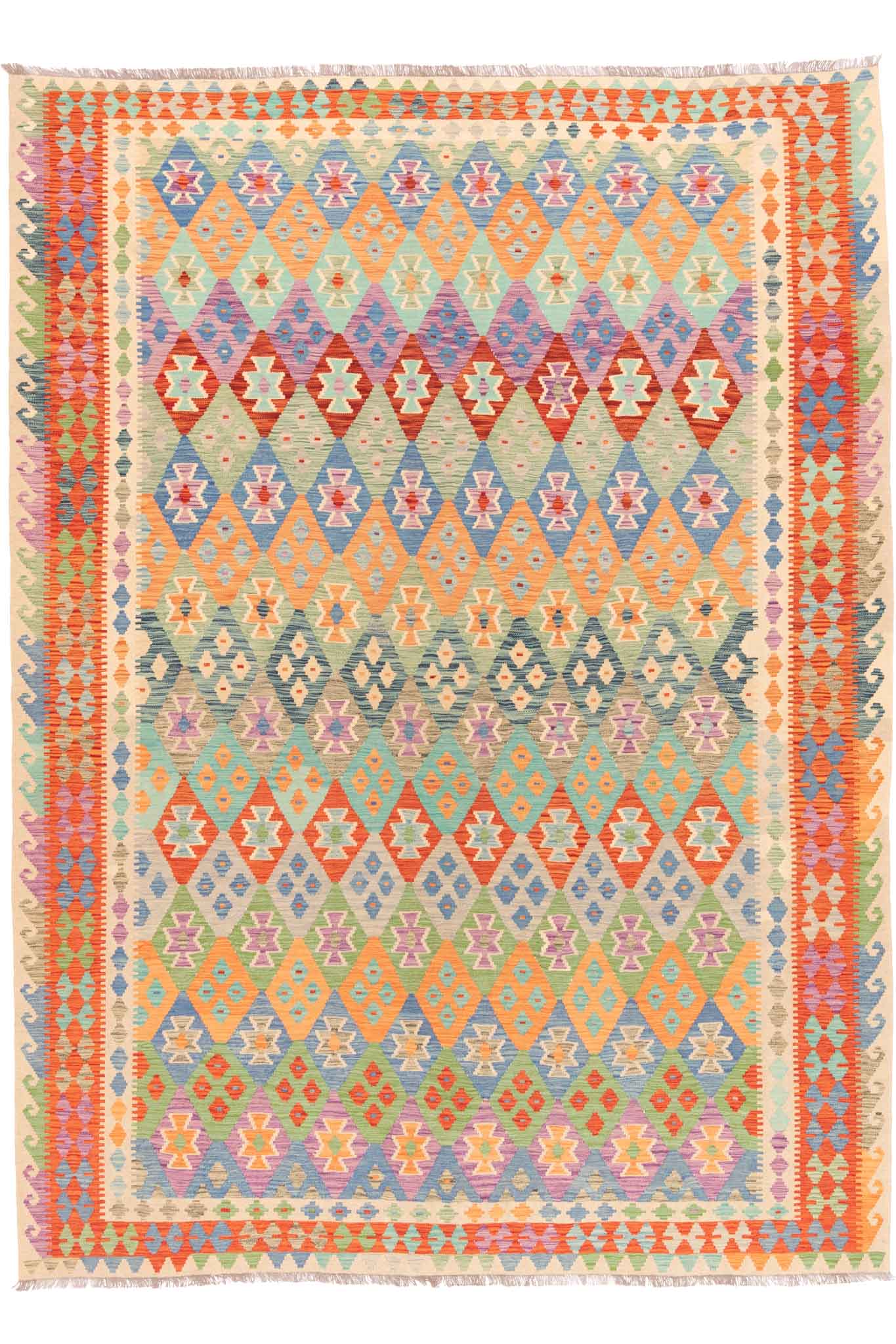 Afghanischer Kelim – 362 × 264 cm – handgewebt aus Schurwolle