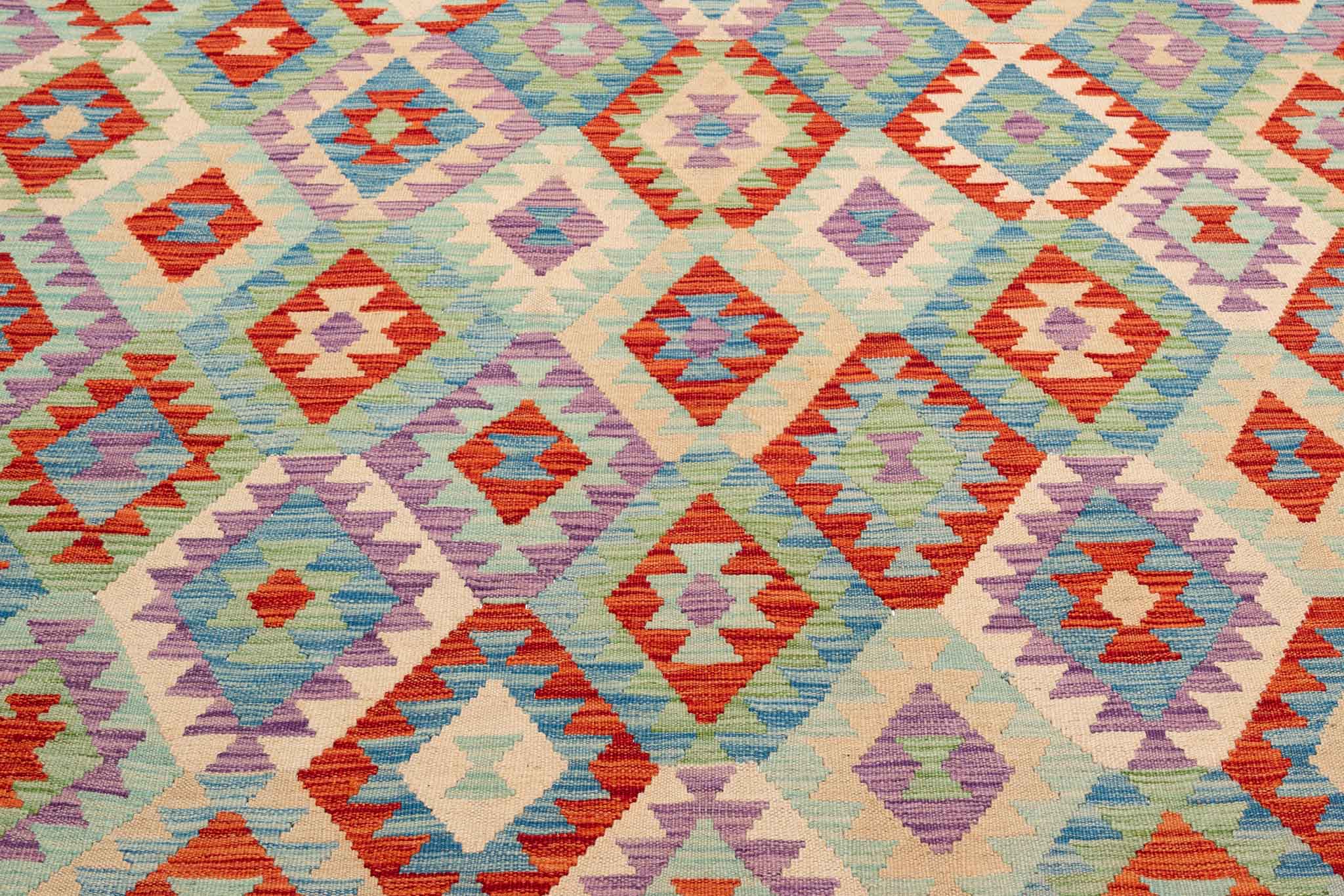 Afghanischer Kelim – 299 × 247 cm – handgewebt aus Schurwolle