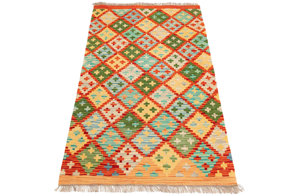 Afghanischer Kelim – 132 × 78 cm – handgewebt aus Schurwolle