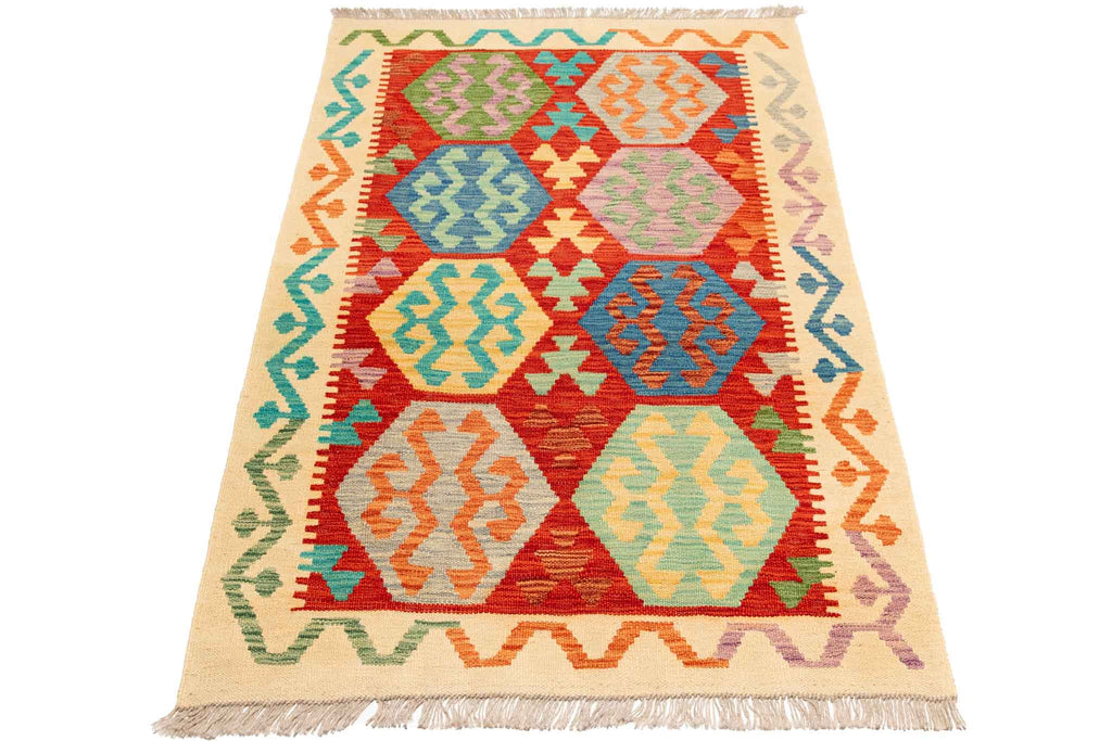 Afghanischer Kelim – 145 × 98 cm – handgewebt aus Schurwolle