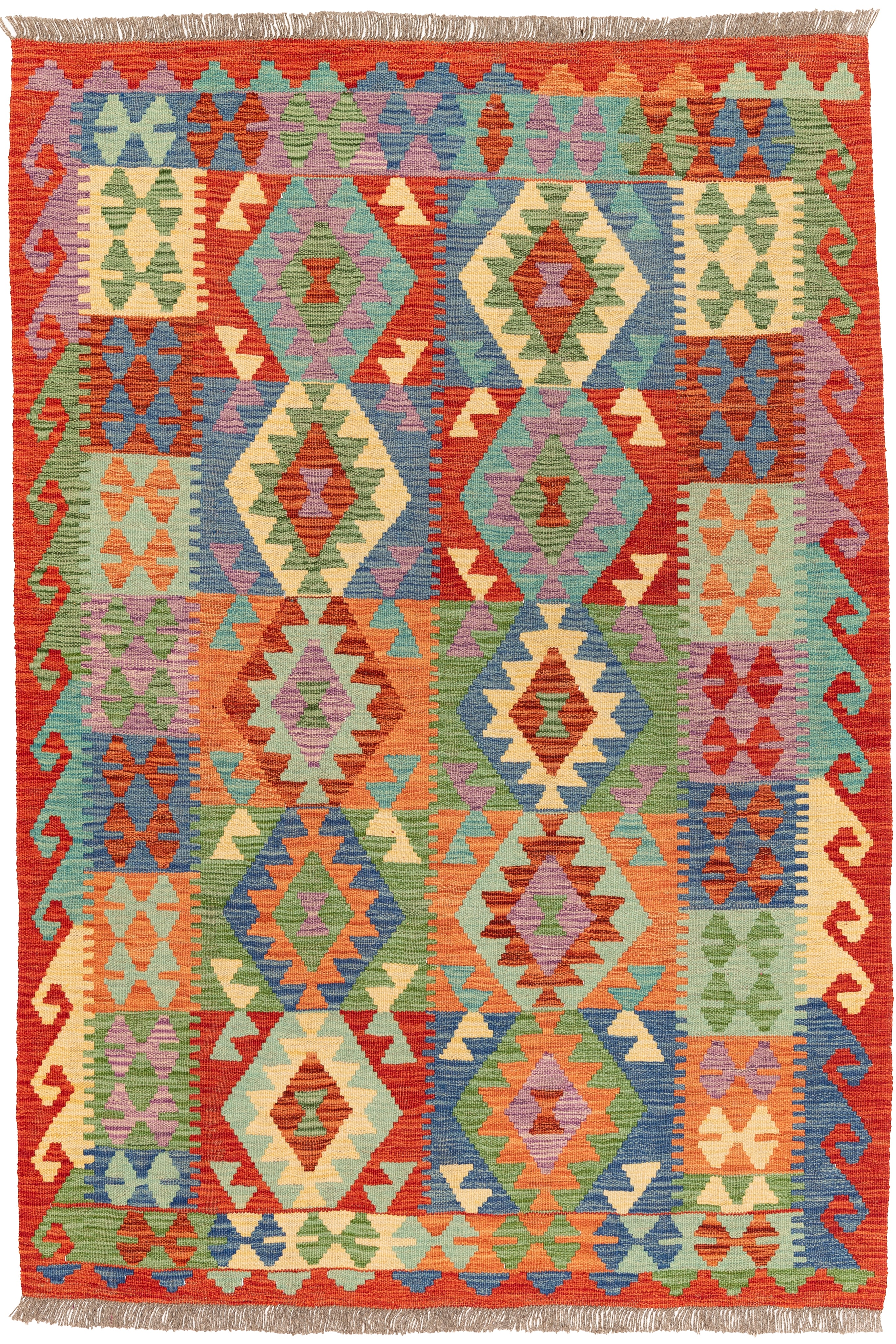 Afghanischer Kelim – 185 × 126 cm – handgewebt aus Schurwolle