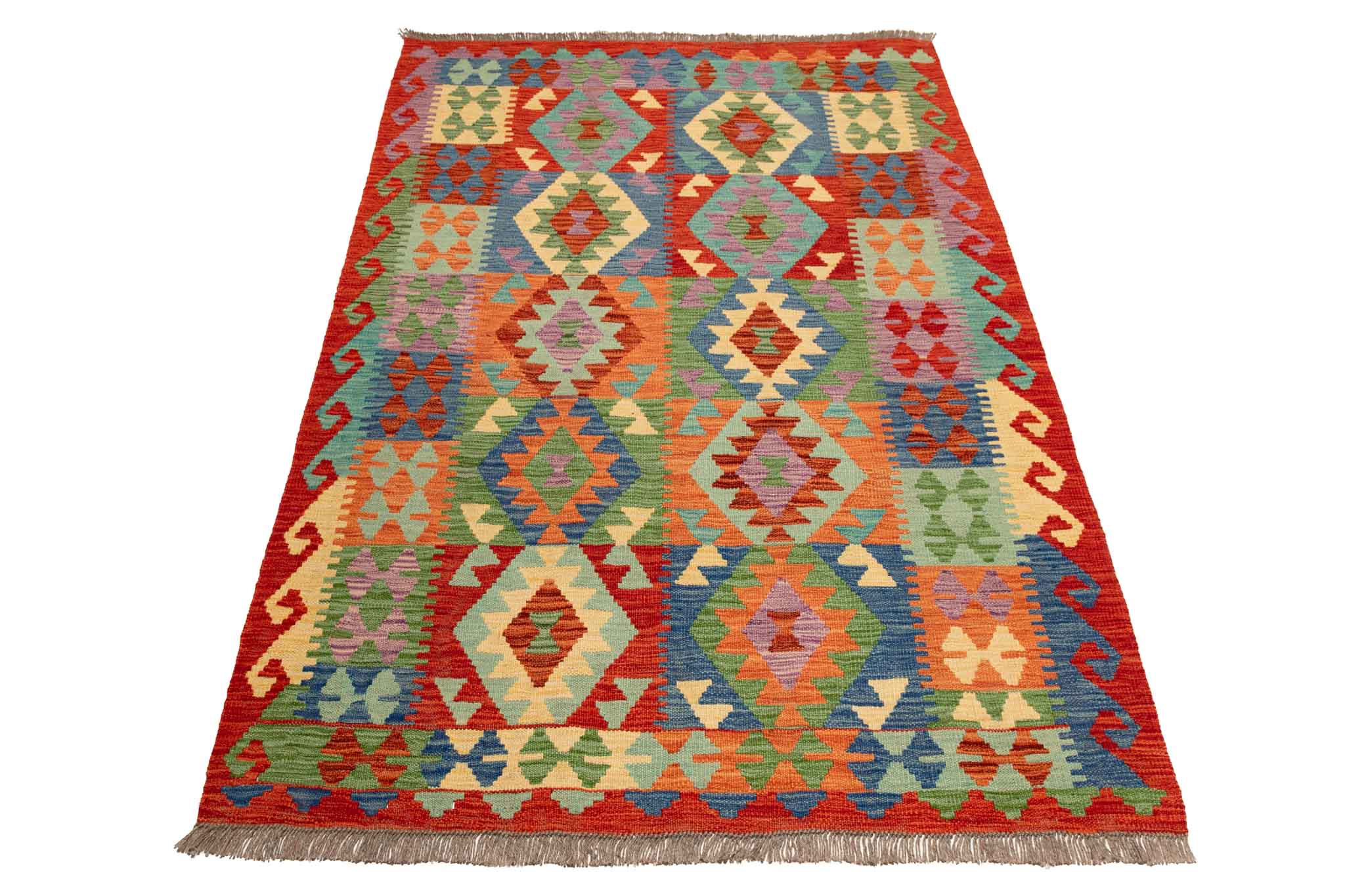 Afghanischer Kelim – 185 × 126 cm – handgewebt aus Schurwolle