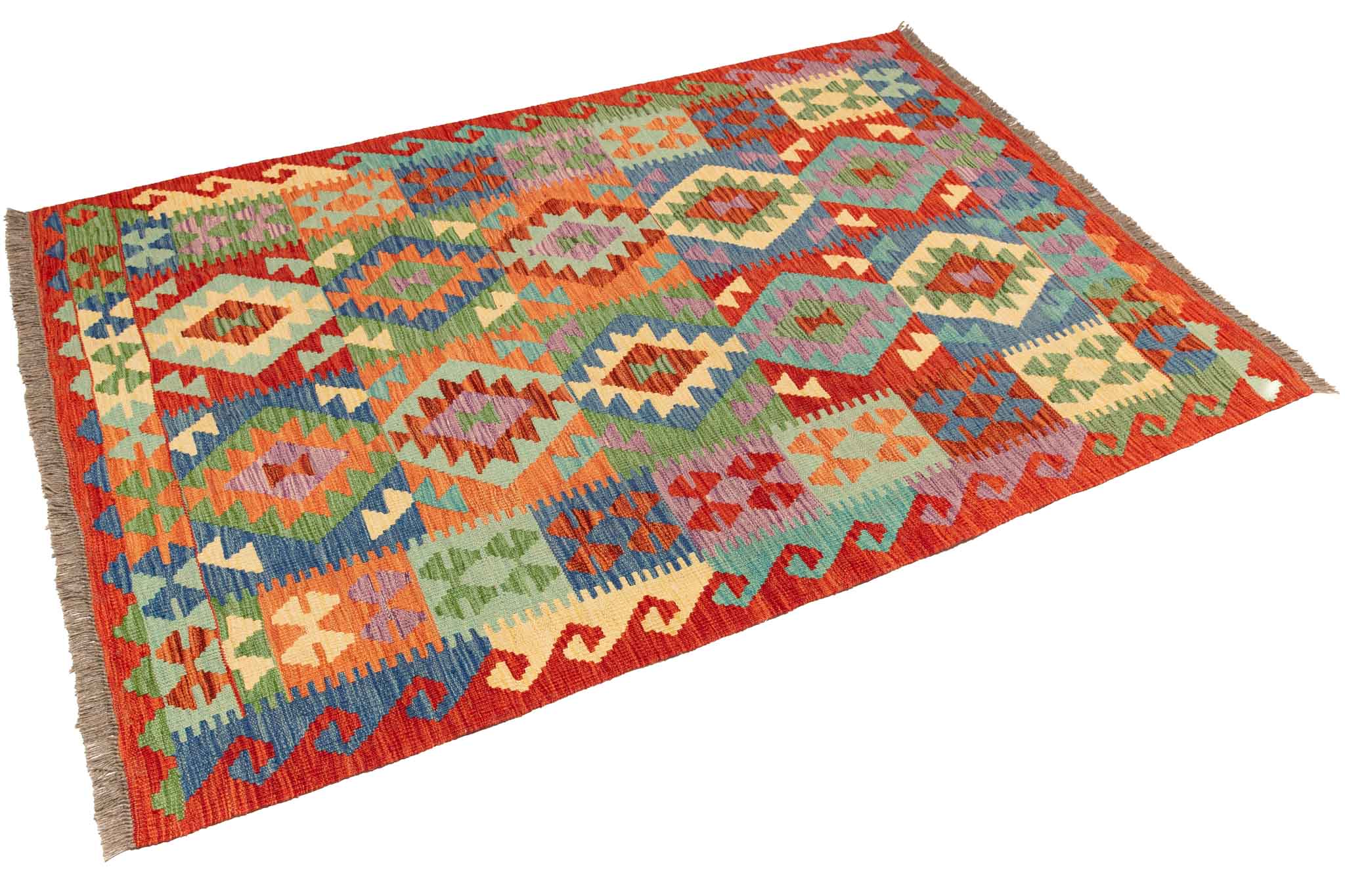 Afghanischer Kelim – 185 × 126 cm – handgewebt aus Schurwolle