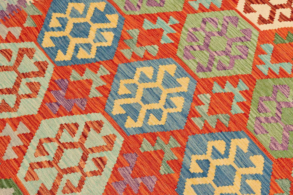 Afghanischer Kelim – 196 × 149 cm – handgewebt aus Schurwolle