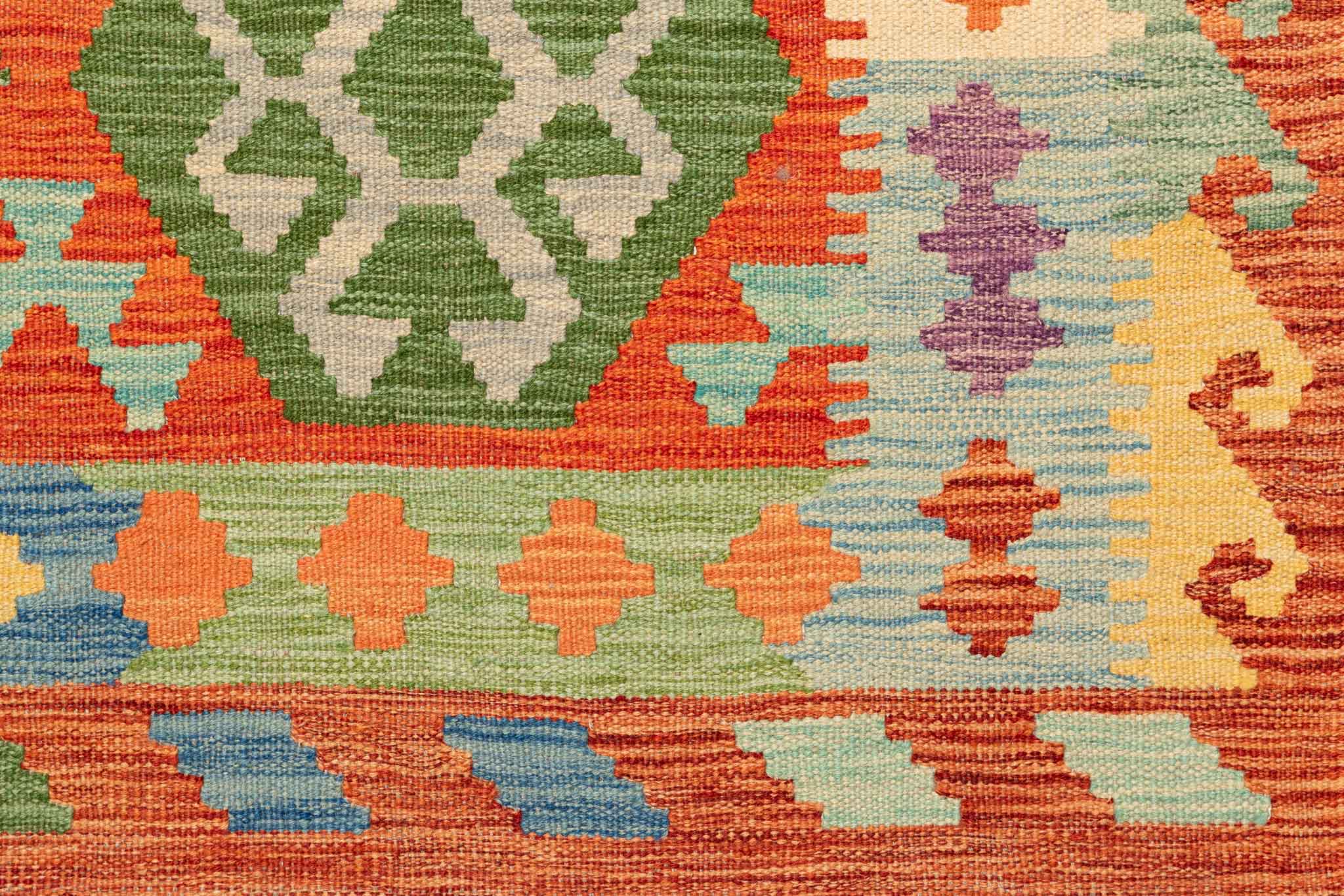 Afghanischer Kelim – 196 × 149 cm – handgewebt aus Schurwolle