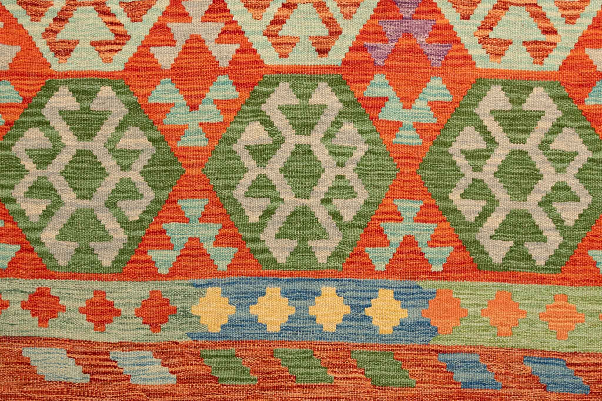 Afghanischer Kelim – 196 × 149 cm – handgewebt aus Schurwolle