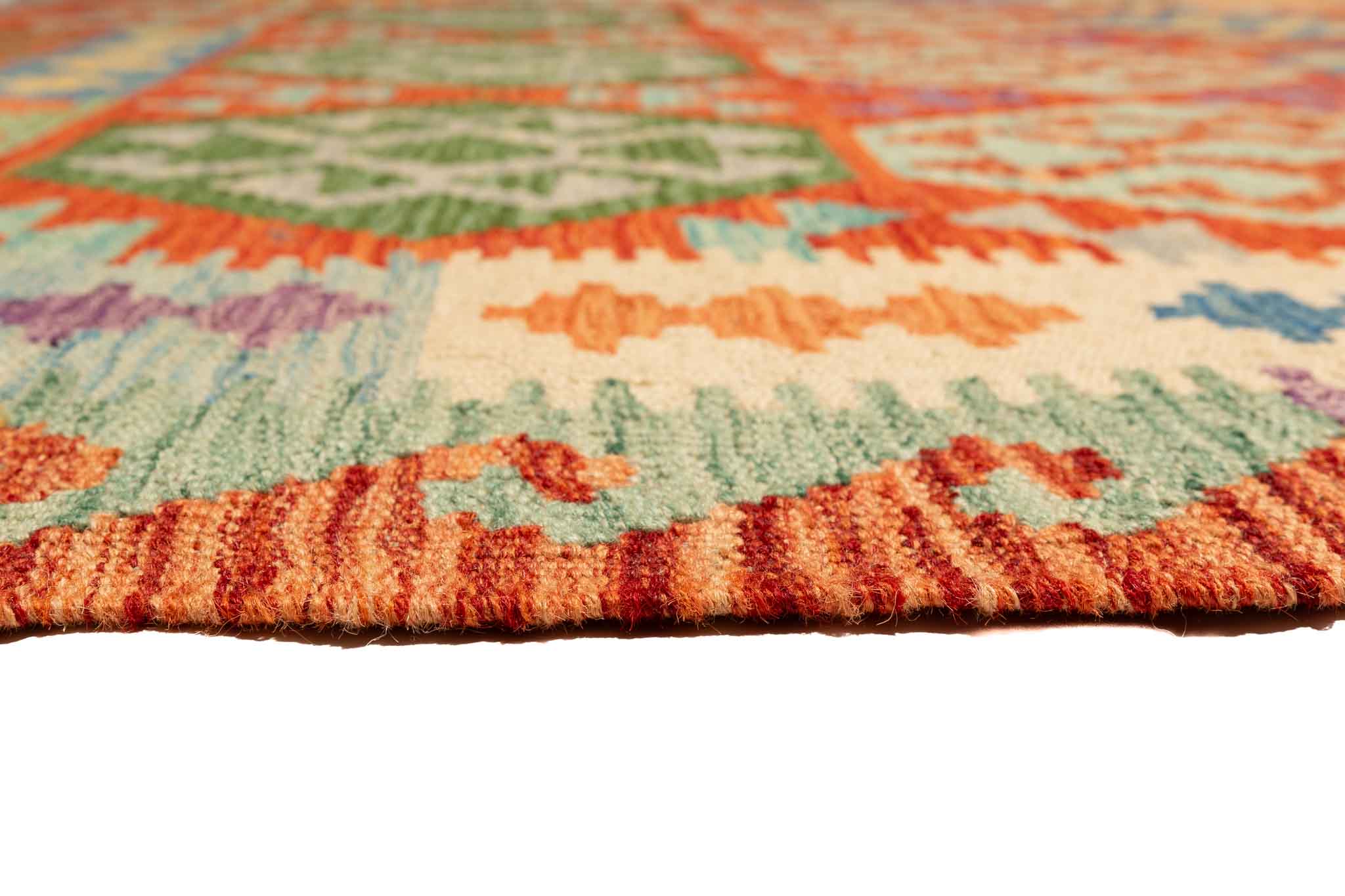 Afghanischer Kelim – 196 × 149 cm – handgewebt aus Schurwolle