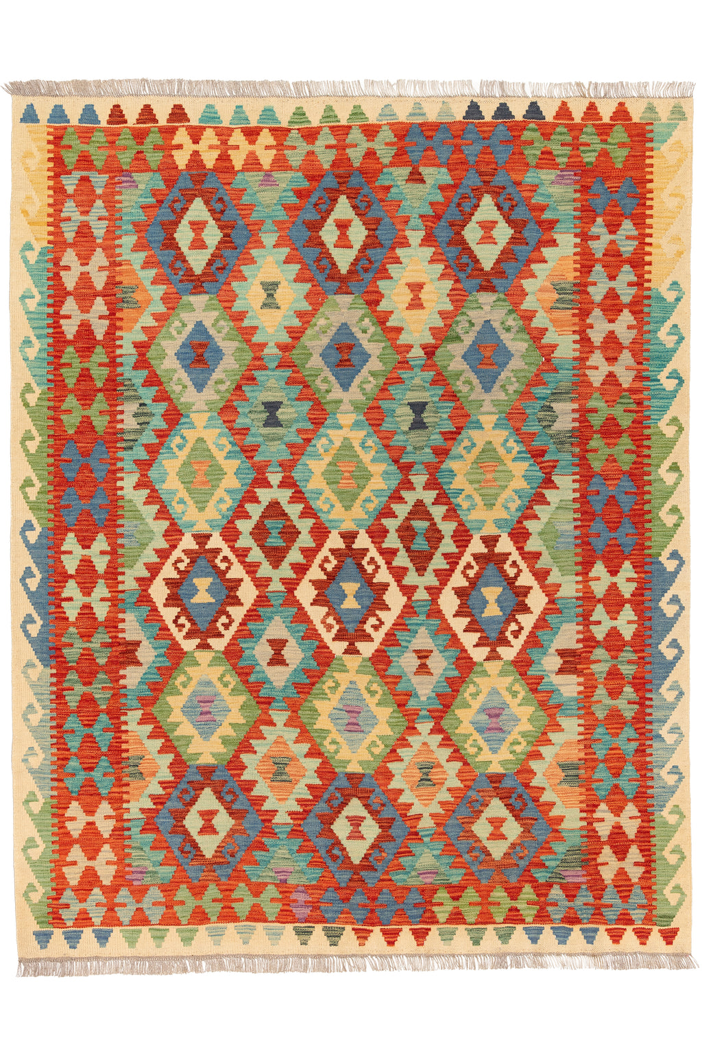 Afghanischer Kelim – 200 × 155 cm – handgewebt aus Schurwolle