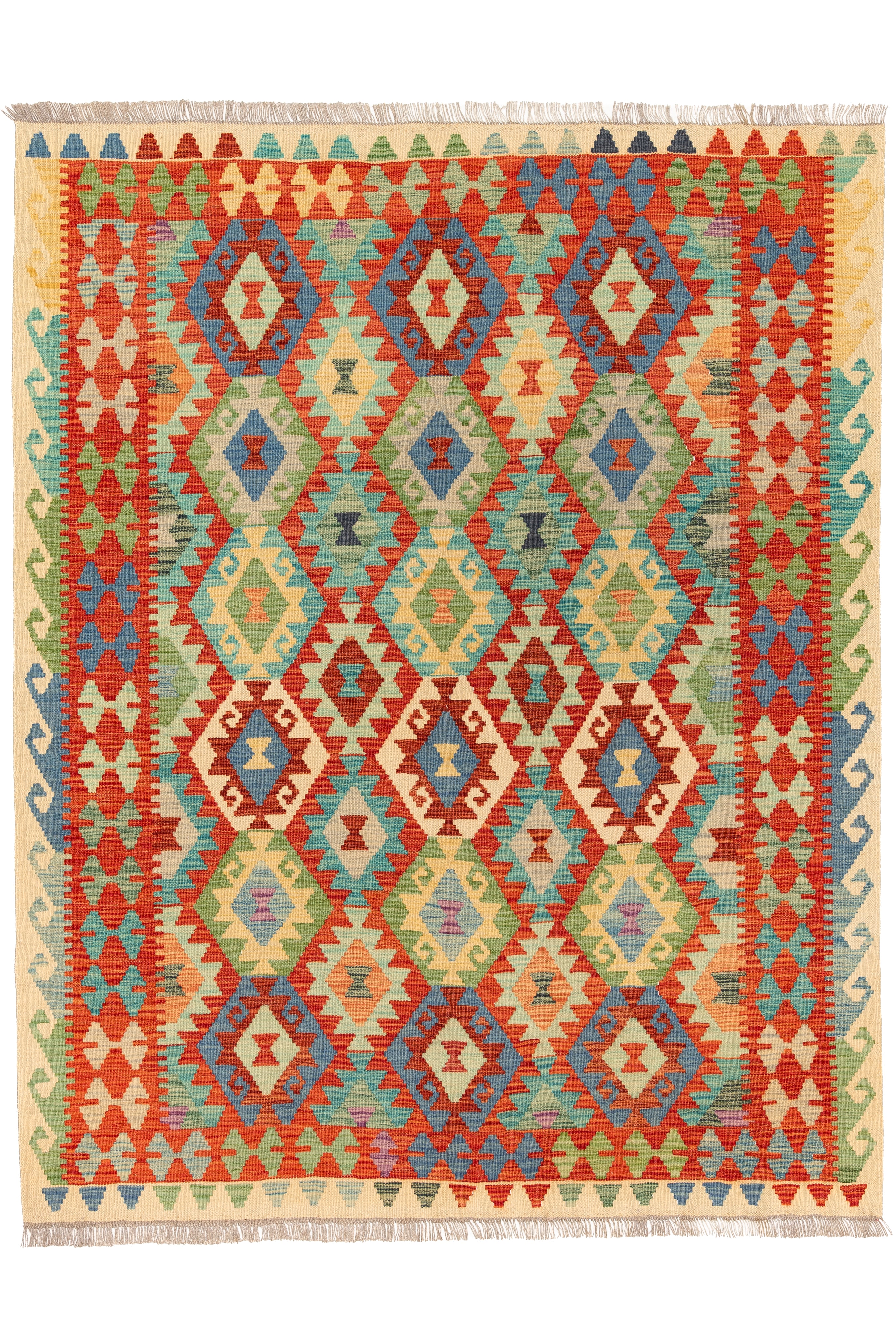 Afghanischer Kelim – 200 × 155 cm – handgewebt aus Schurwolle