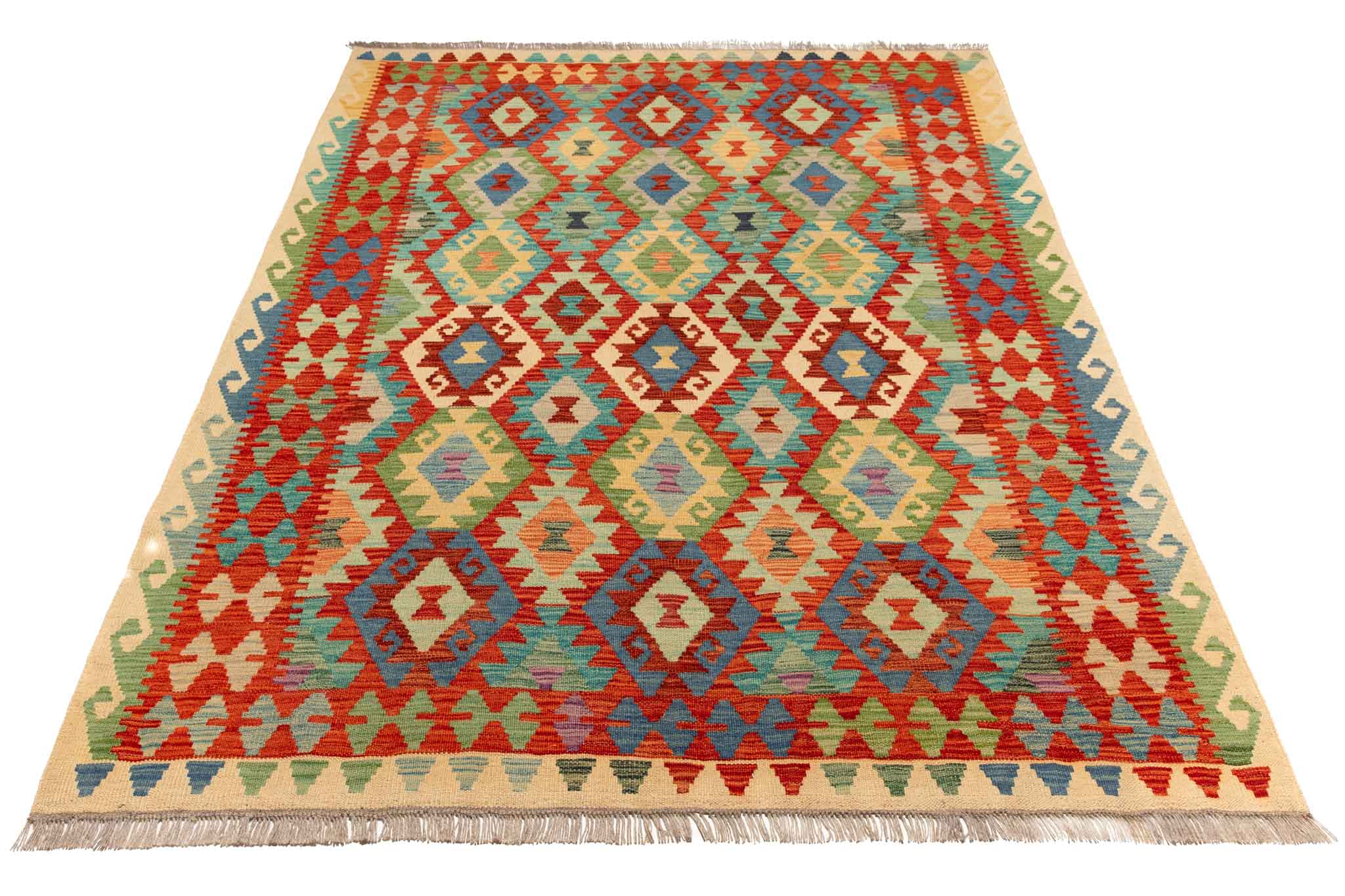 Afghanischer Kelim – 200 × 155 cm – handgewebt aus Schurwolle