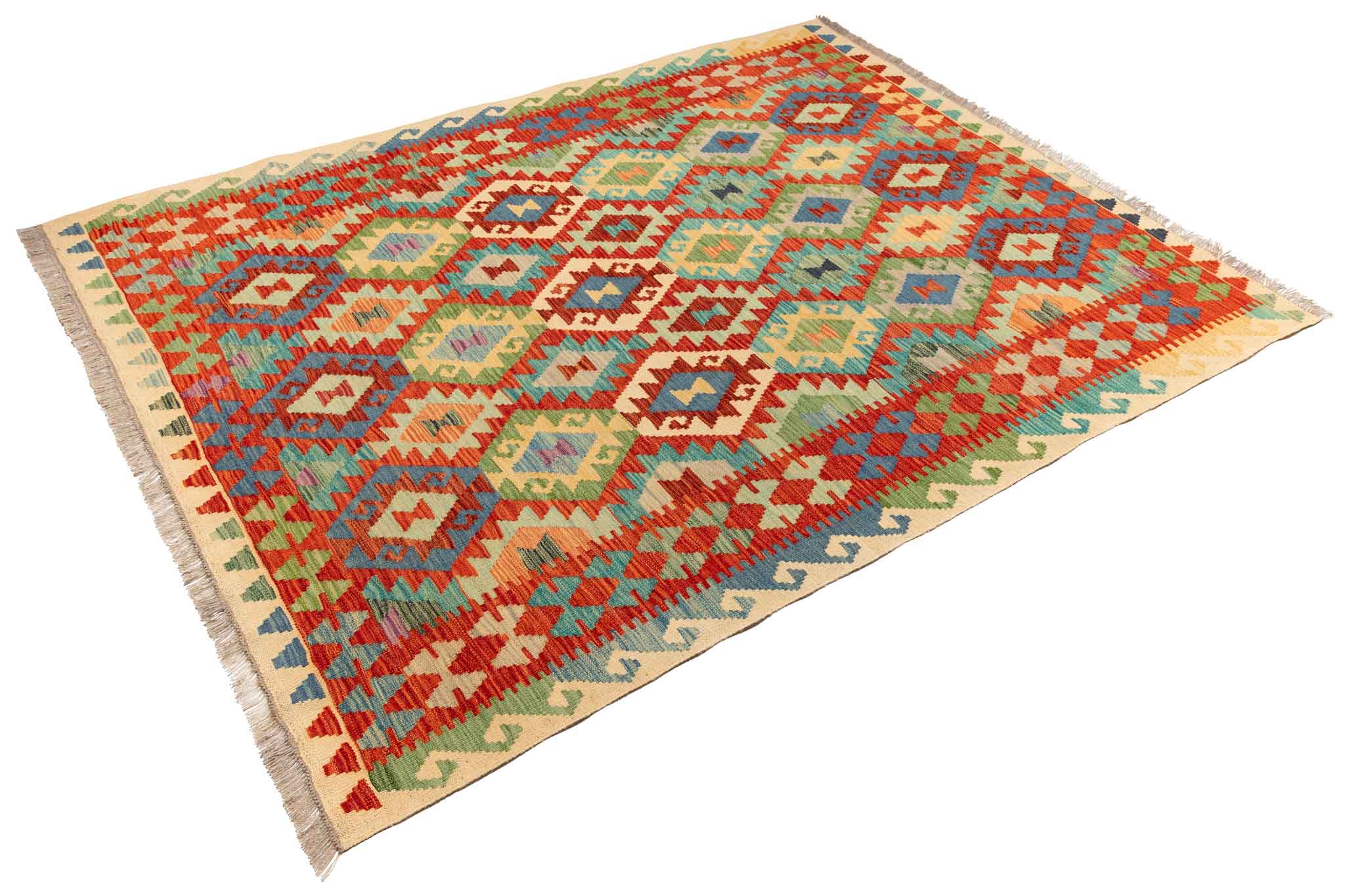 Afghanischer Kelim – 200 × 155 cm – handgewebt aus Schurwolle