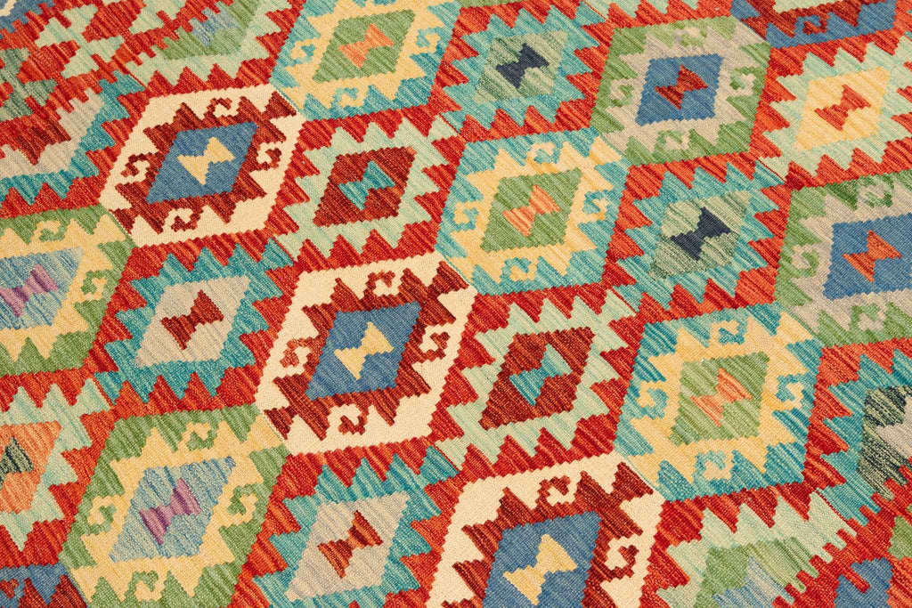 Afghanischer Kelim – 200 × 155 cm – handgewebt aus Schurwolle