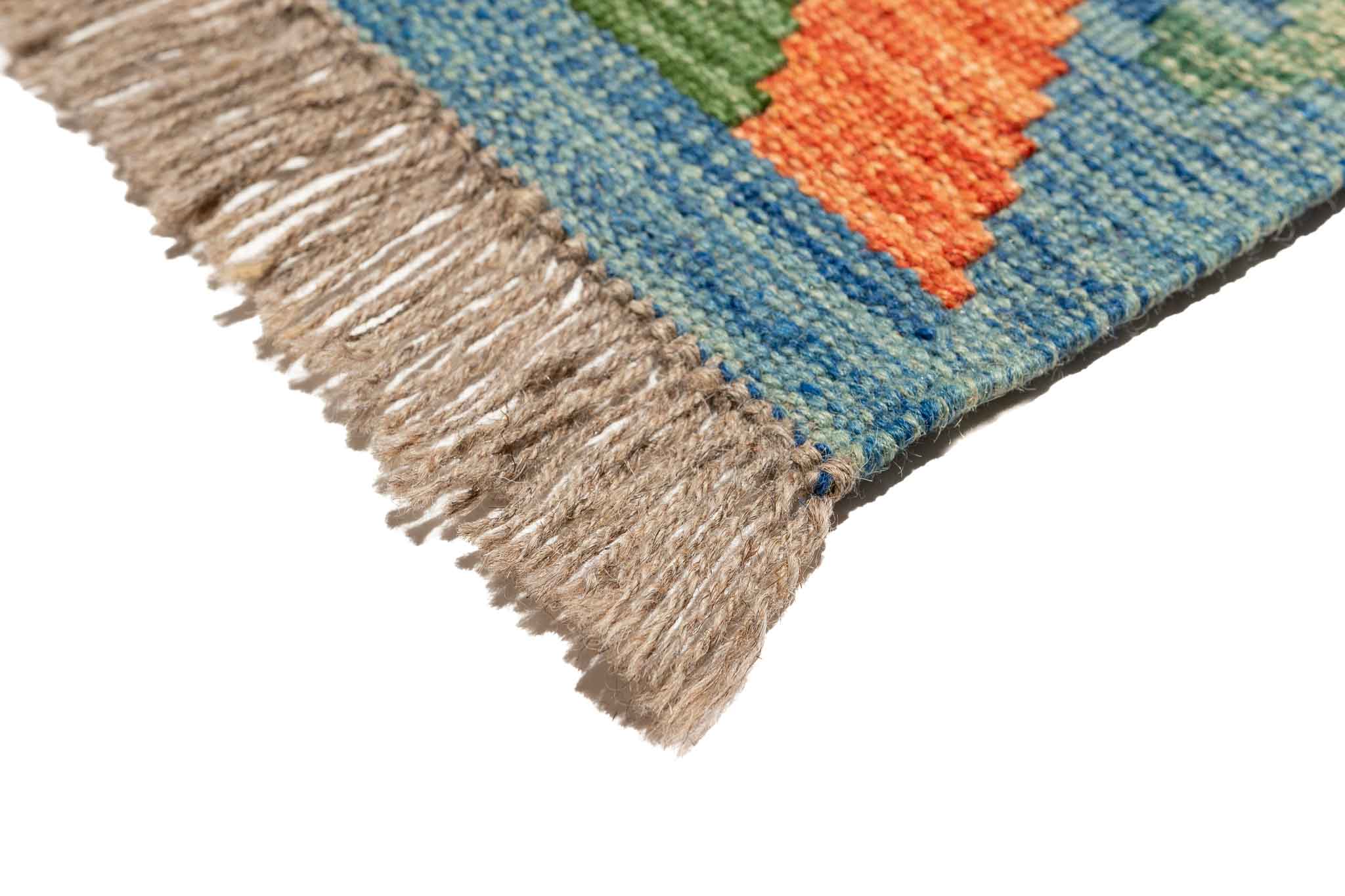 Afghanischer Kelim – 196 × 150 cm – handgewebt aus Schurwolle