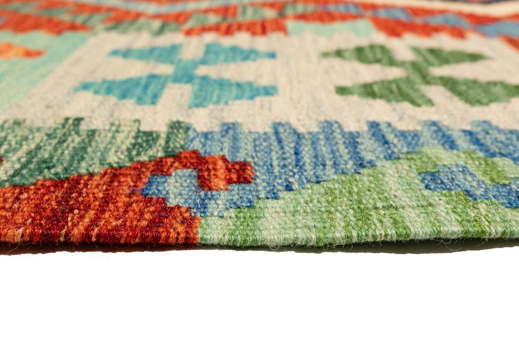 Afghanischer Kelim – 196 × 150 cm – handgewebt aus Schurwolle