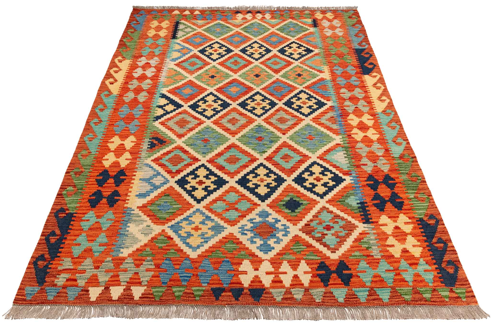 Afghanischer Kelim – 208 × 149 cm – handgewebt aus Schurwolle