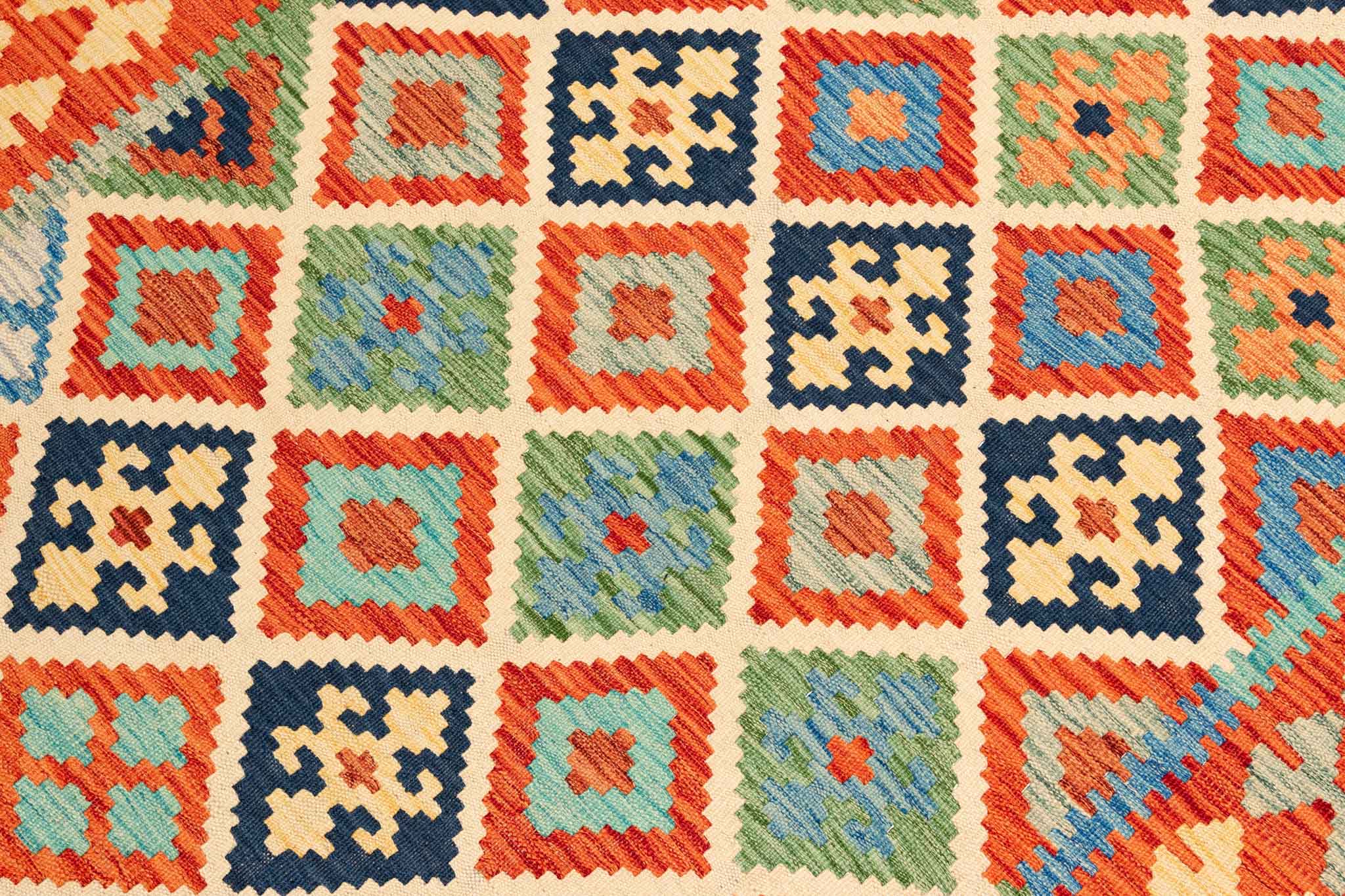 Afghanischer Kelim – 208 × 149 cm – handgewebt aus Schurwolle