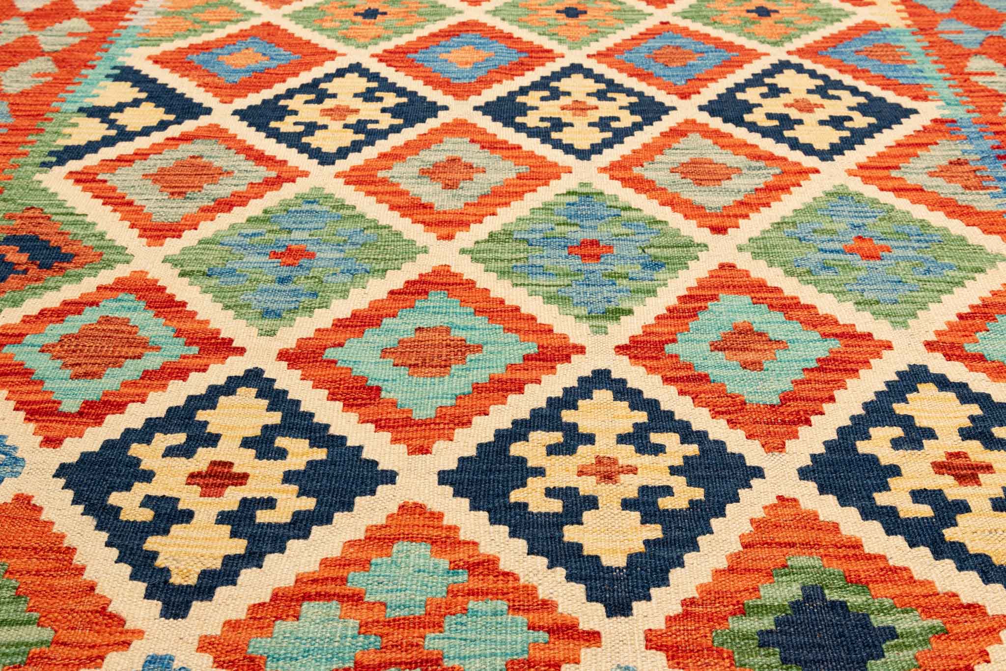 Afghanischer Kelim – 208 × 149 cm – handgewebt aus Schurwolle