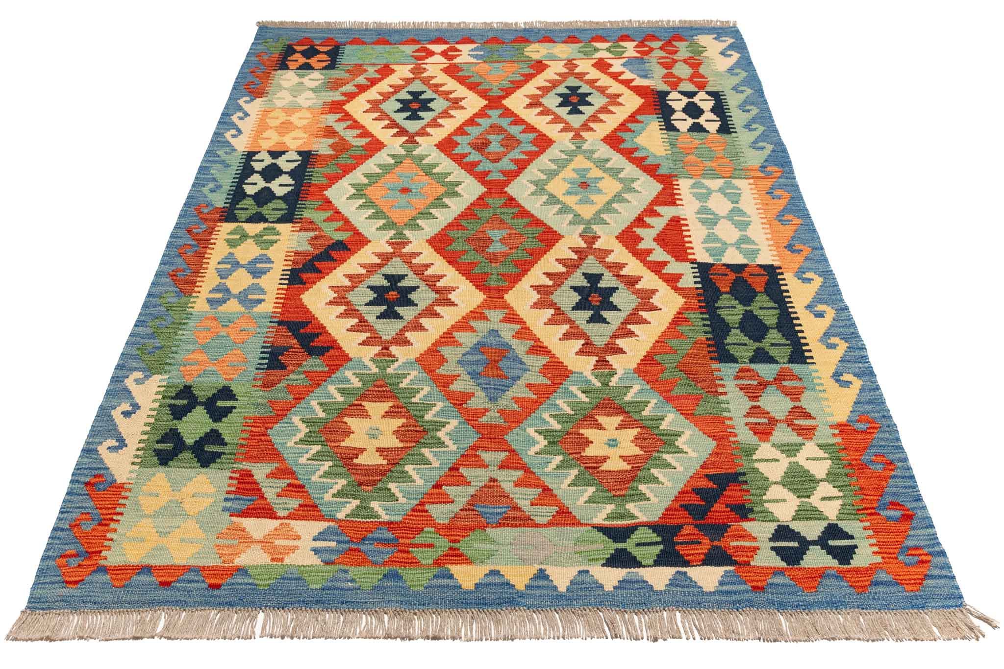 Afghanischer Kelim – 191 × 143 cm – handgewebt aus Schurwolle