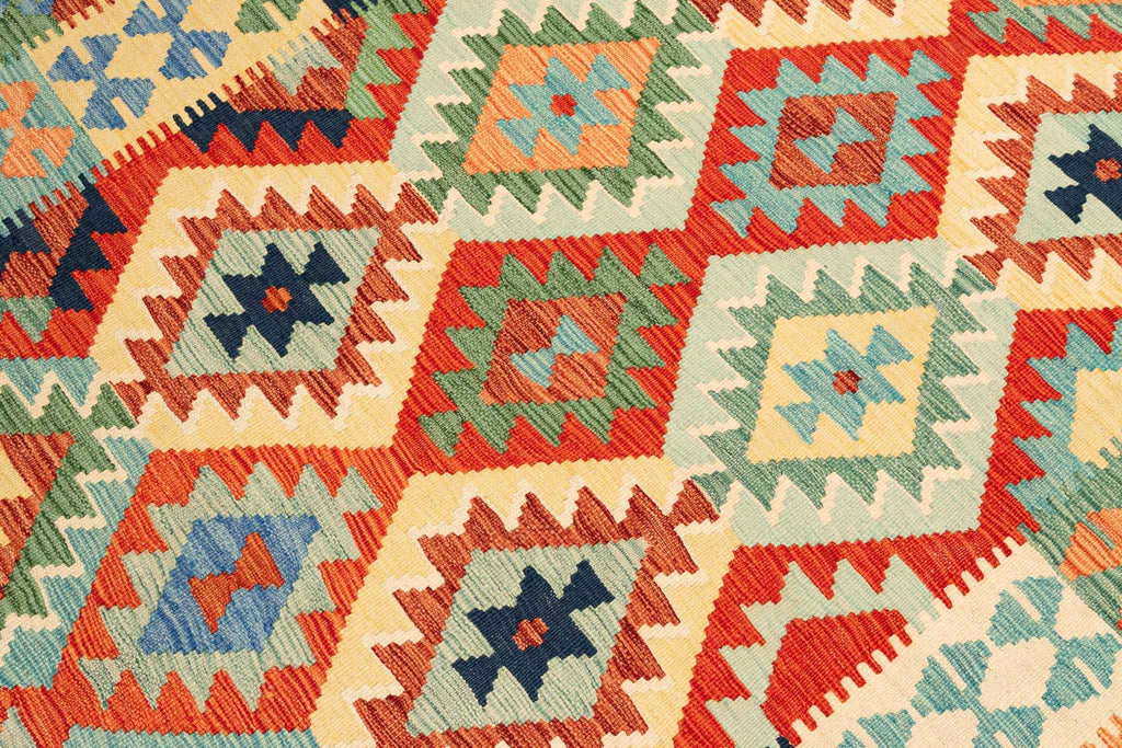 Afghanischer Kelim – 191 × 143 cm – handgewebt aus Schurwolle