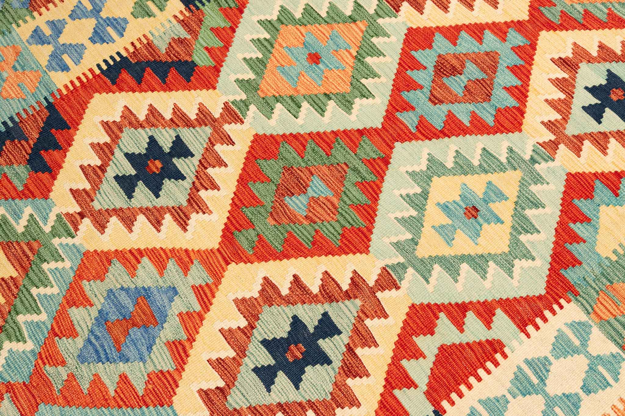 Afghanischer Kelim – 191 × 143 cm – handgewebt aus Schurwolle