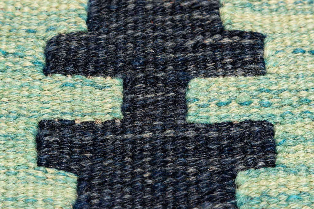 Handgewebter Kelim-Teppich aus Schurwolle, 146 × 200 cm