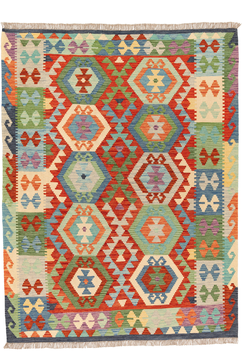 Afghanischer Kelim – 203 × 152 cm – handgewebt aus Schurwolle