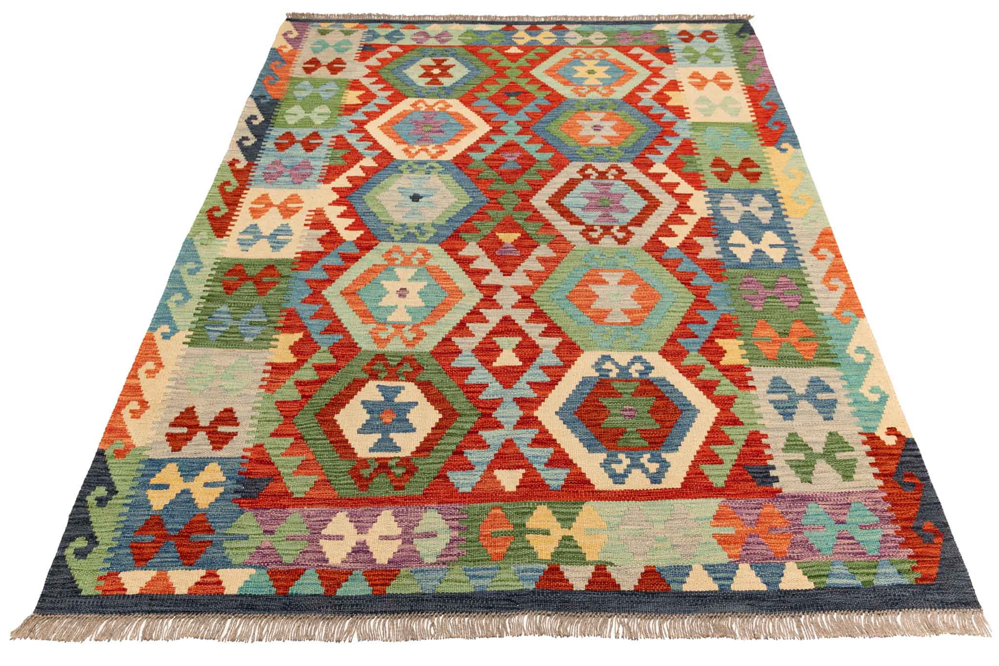 Afghanischer Kelim – 203 × 152 cm – handgewebt aus Schurwolle