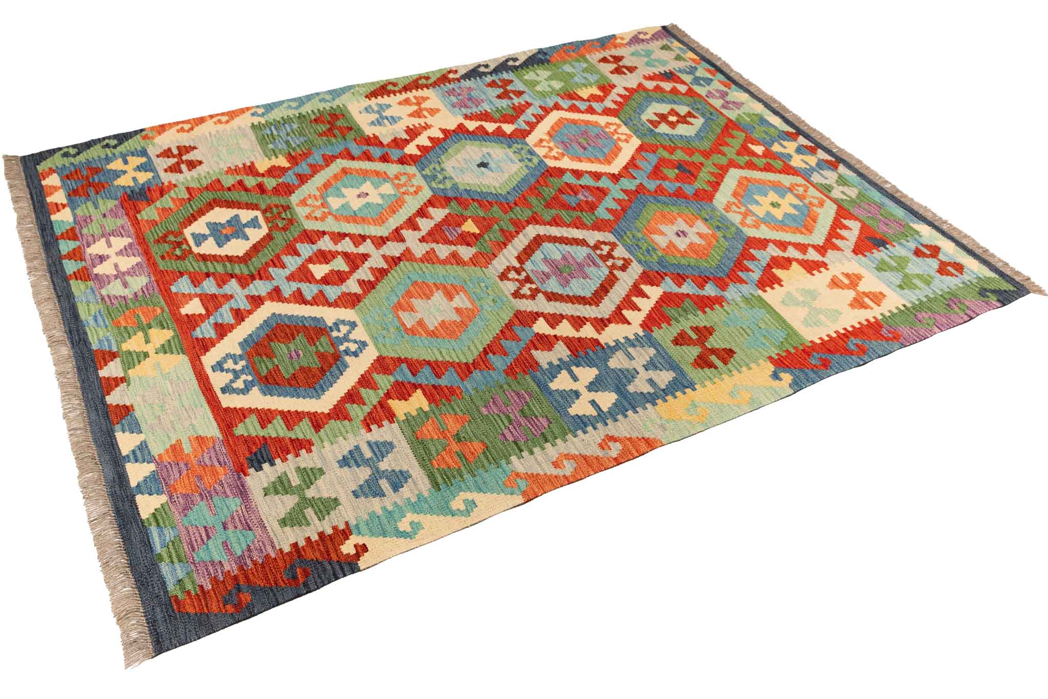 Afghanischer Kelim – 203 × 152 cm – handgewebt aus Schurwolle