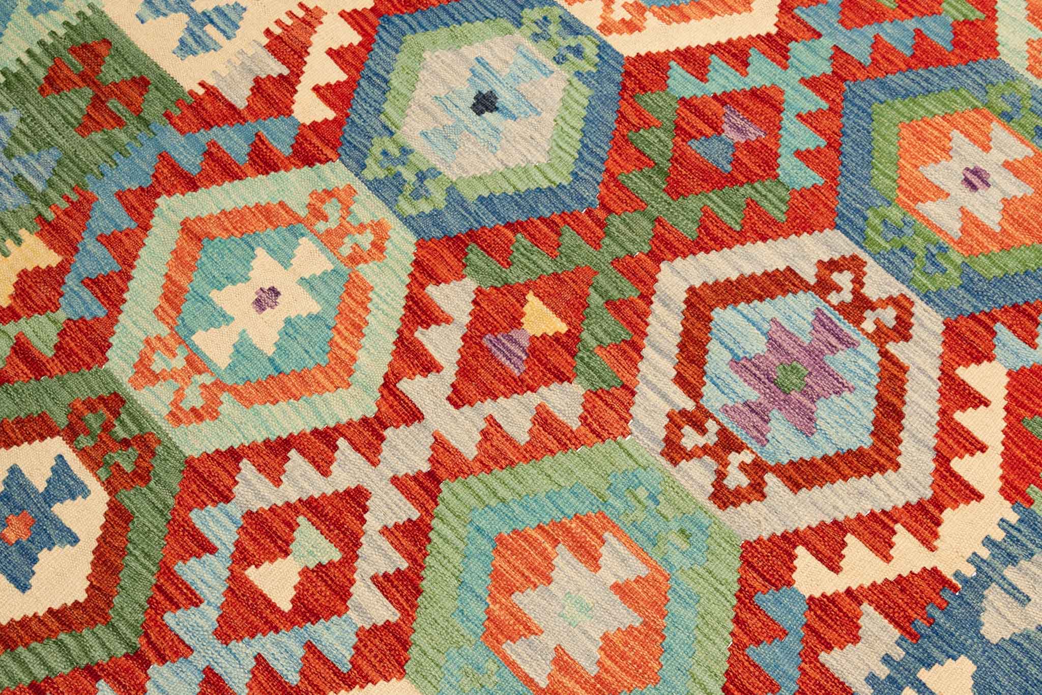 Afghanischer Kelim – 203 × 152 cm – handgewebt aus Schurwolle