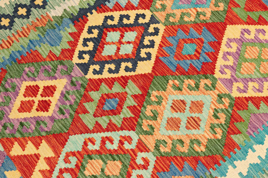 Afghanischer Kelim – 195 × 150 cm – handgewebt aus Schurwolle