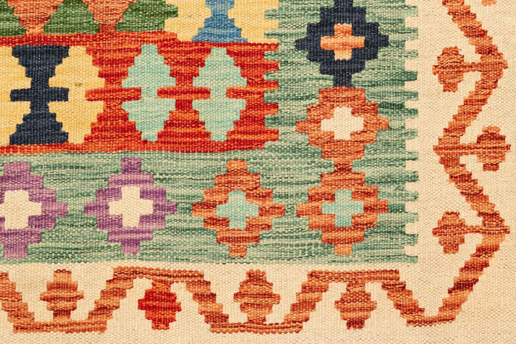 Afghanischer Kelim – 195 × 150 cm – handgewebt aus Schurwolle