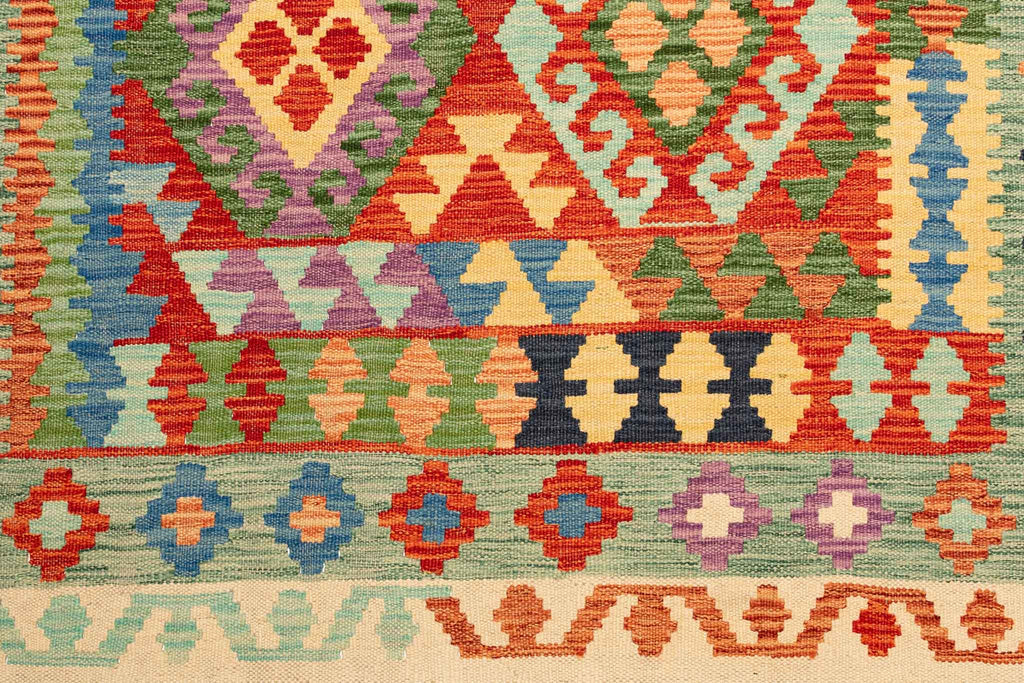 Afghanischer Kelim – 195 × 150 cm – handgewebt aus Schurwolle