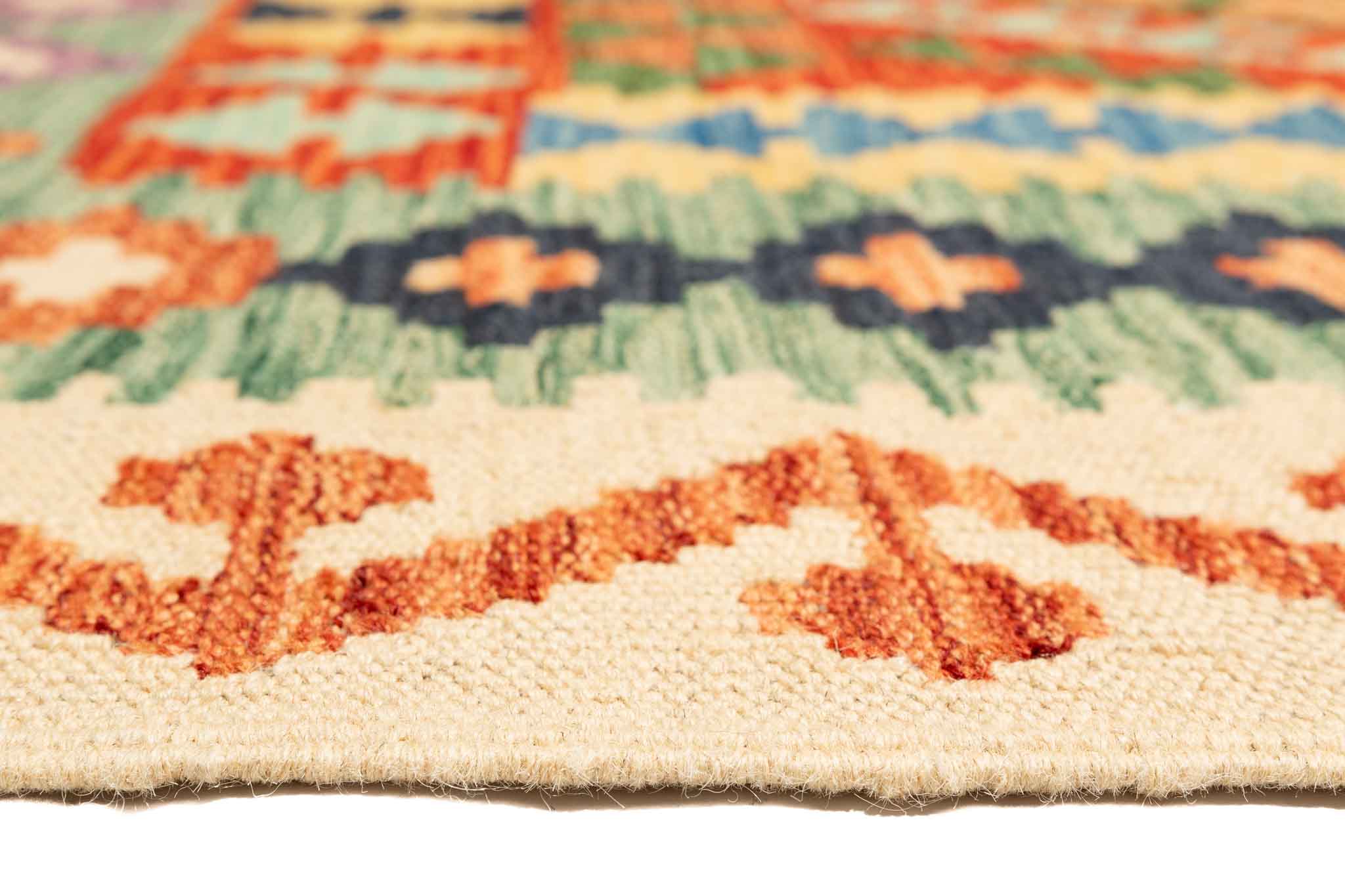 Afghanischer Kelim – 195 × 150 cm – handgewebt aus Schurwolle