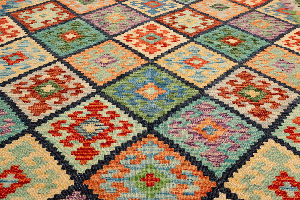 Afghanischer Kelim – 200 × 157 cm – handgewebt aus Schurwolle