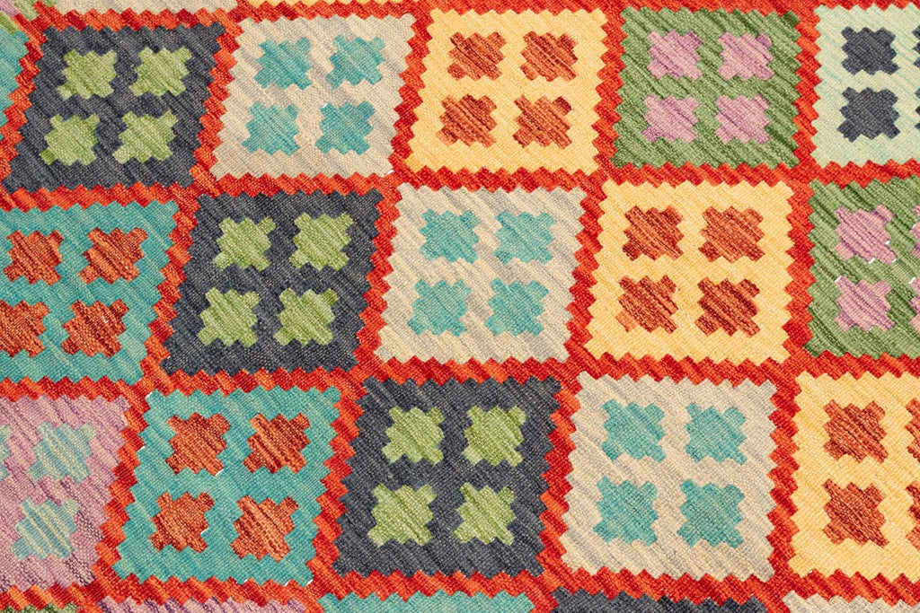 Afghanischer Kelim – 197 × 152 cm – handgewebt aus Schurwolle