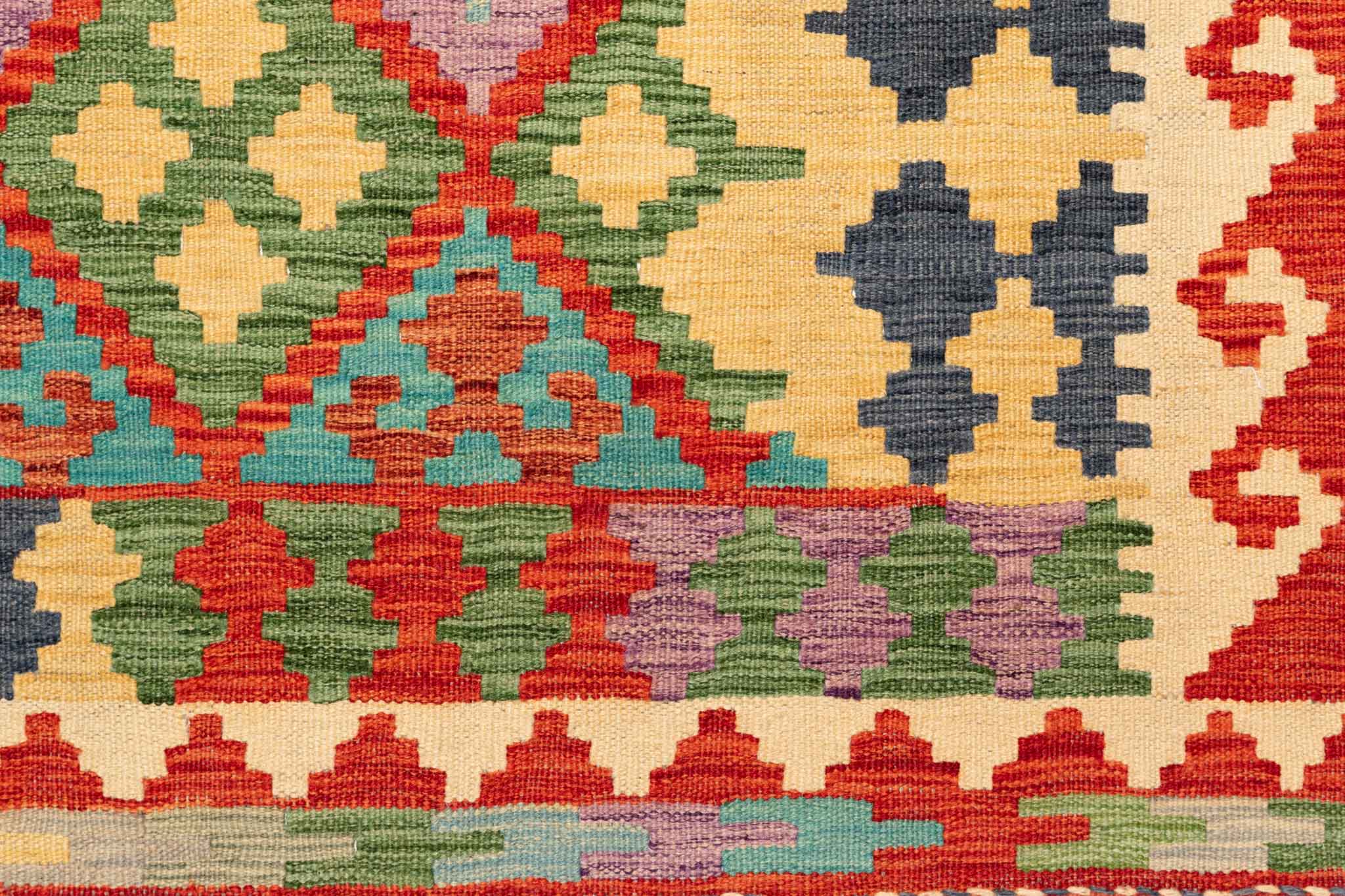 Afghanischer Kelim – 197 × 152 cm – handgewebt aus Schurwolle